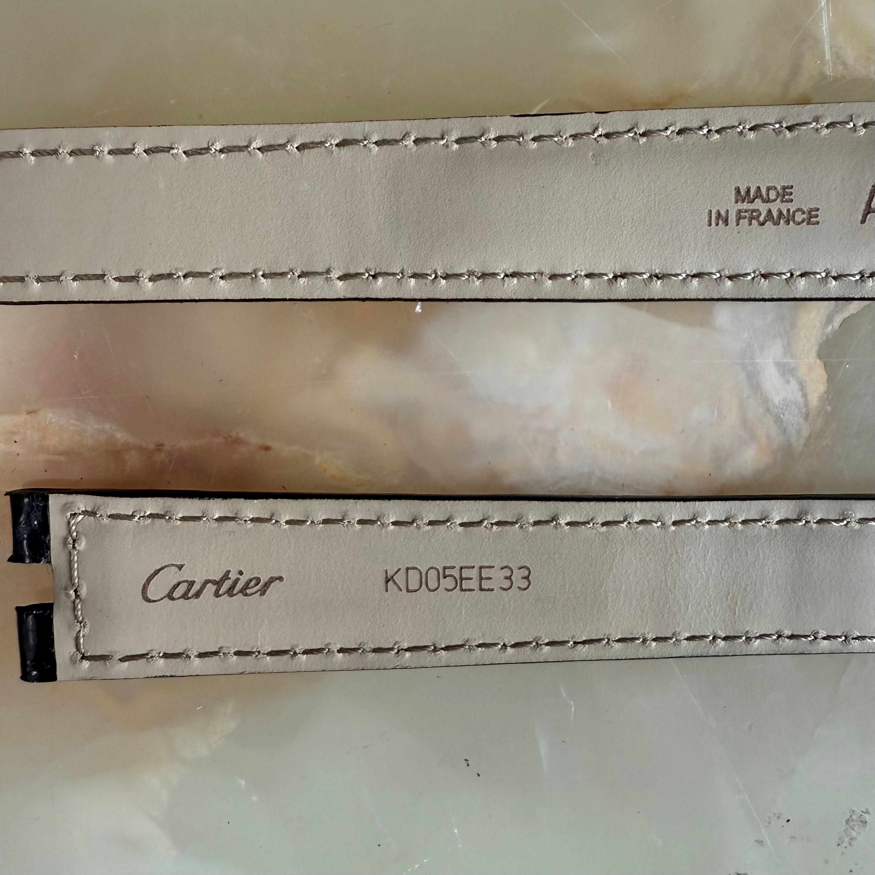 Authentic Cartier Baignoire Black Alligator Watch Strap Band 16mm KD05EE33