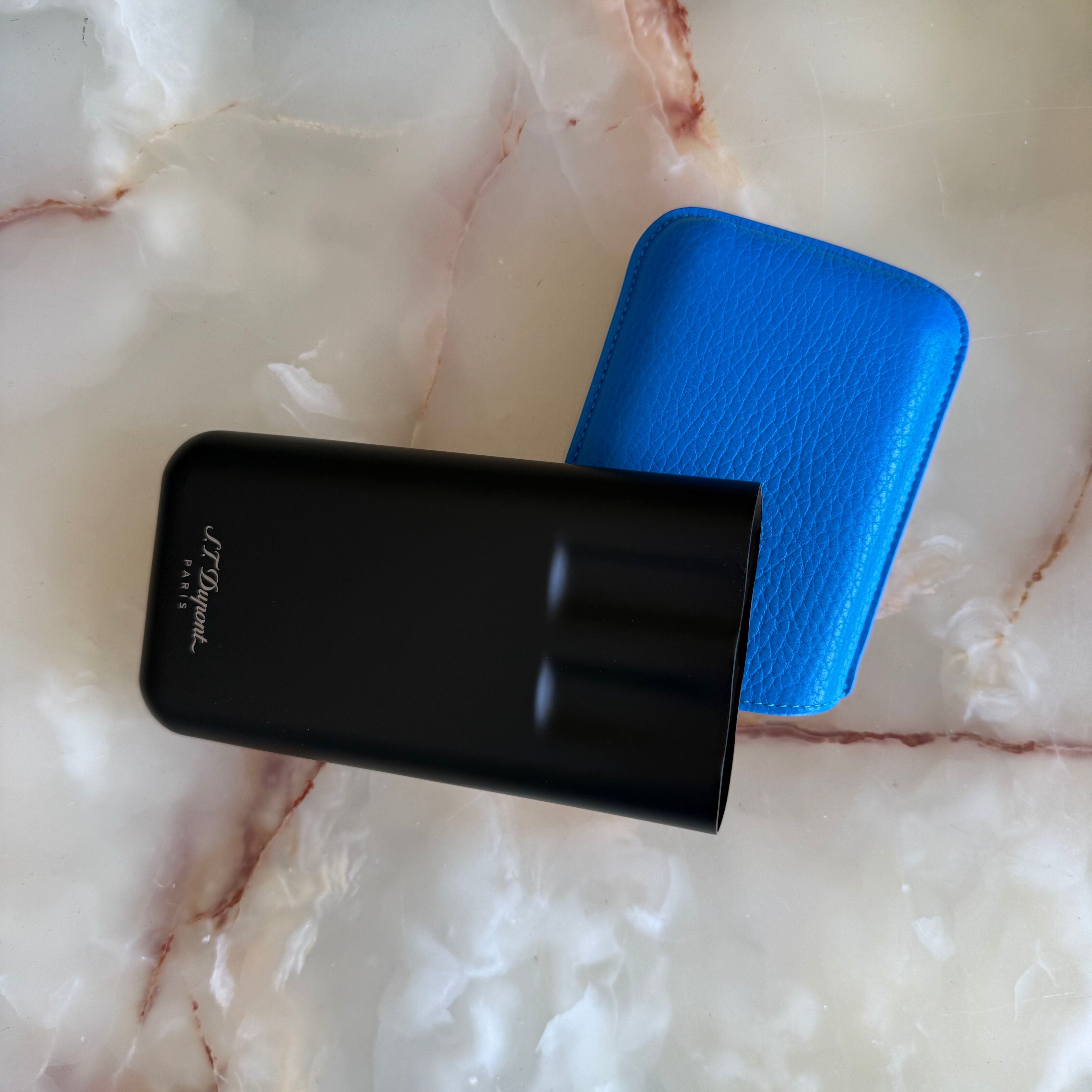 S.T. Dupont Fluo Neon Blue 3 Cigar Case 183416