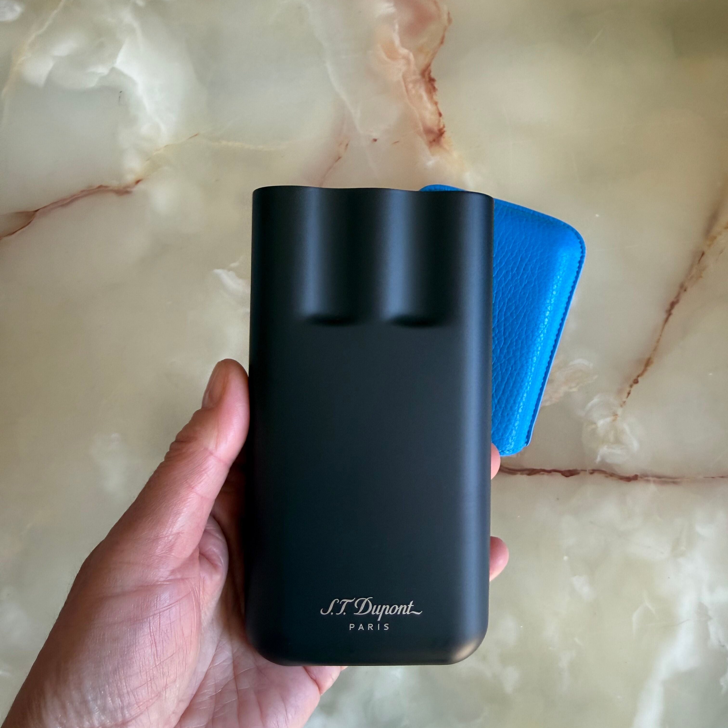 S.T. Dupont Fluo Neon Blue 3 Cigar Case 183416