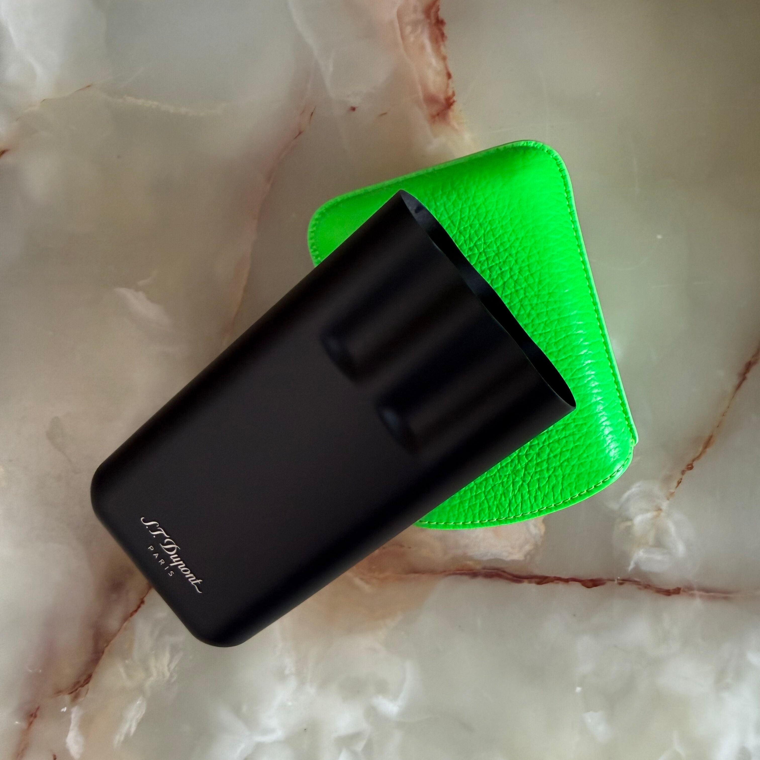 S.T. Dupont Fluo Neon Green 3 Cigar Case 183417