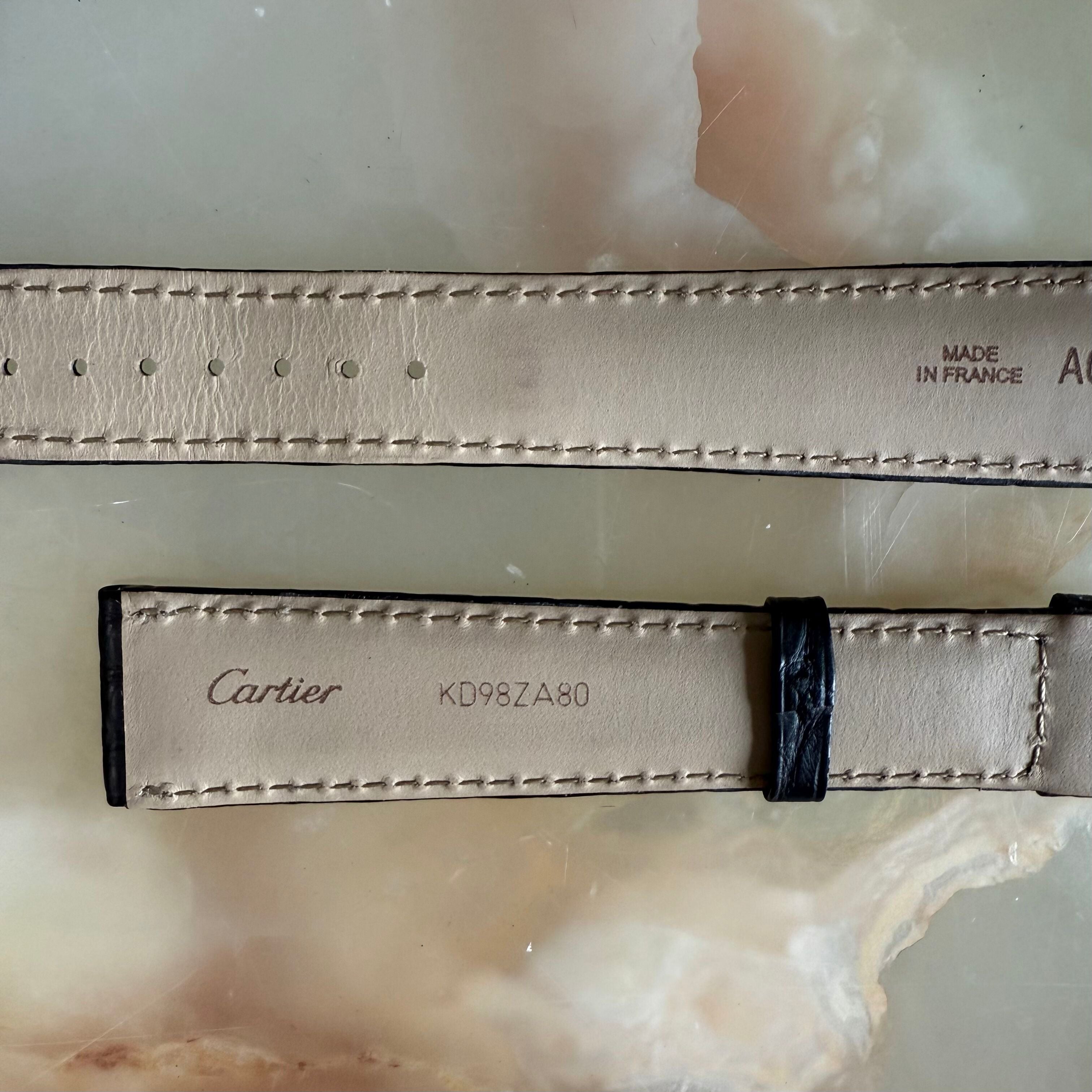 Authentic Cartier Black Caiman Alligator Watch Strap Band 20mm KD98ZA80