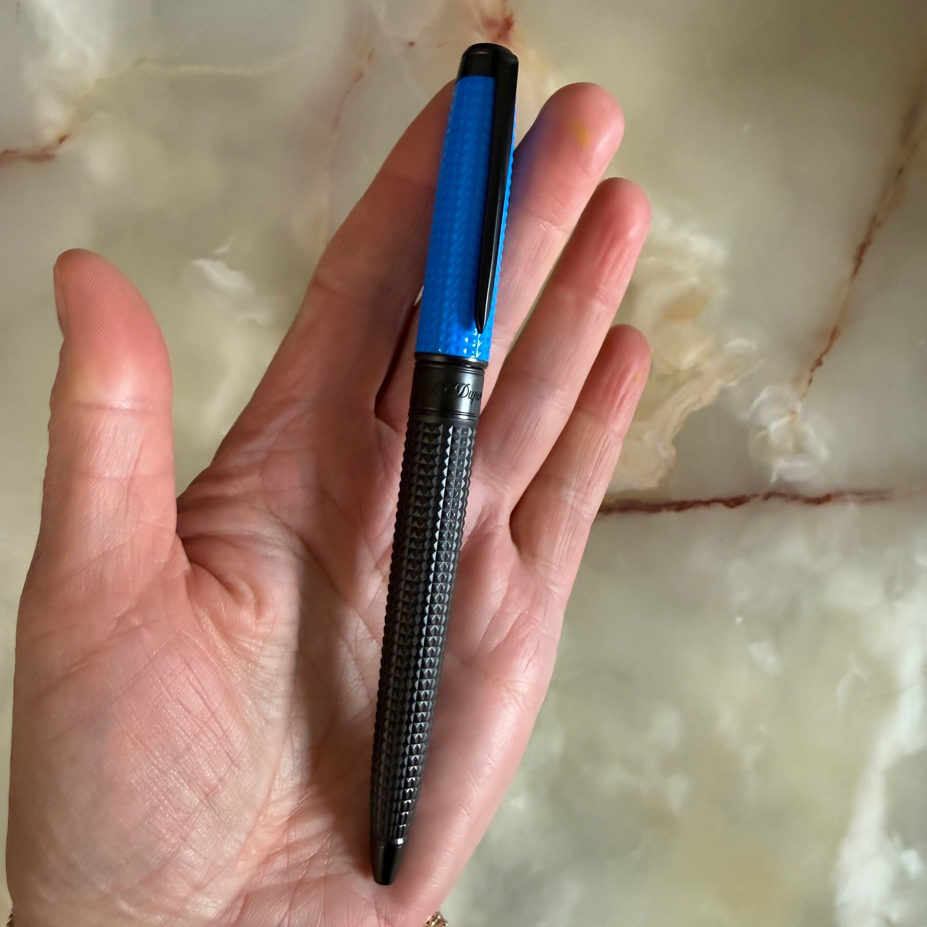 S.T. Dupont Eternity Fluo Blue Diamondhead Rollerball Pen 425033L