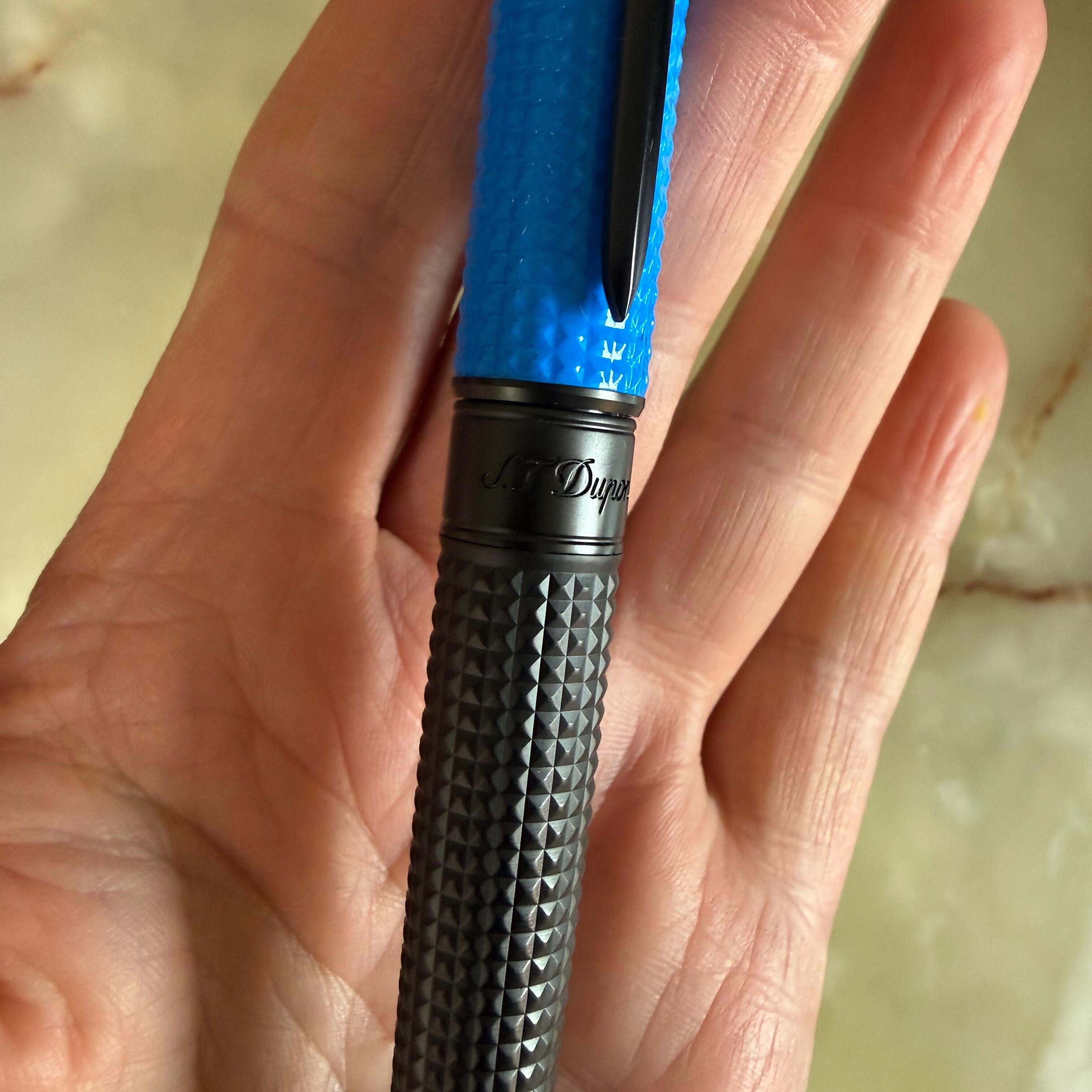 S.T. Dupont Eternity Fluo Blue Diamondhead Rollerball Pen 425033L