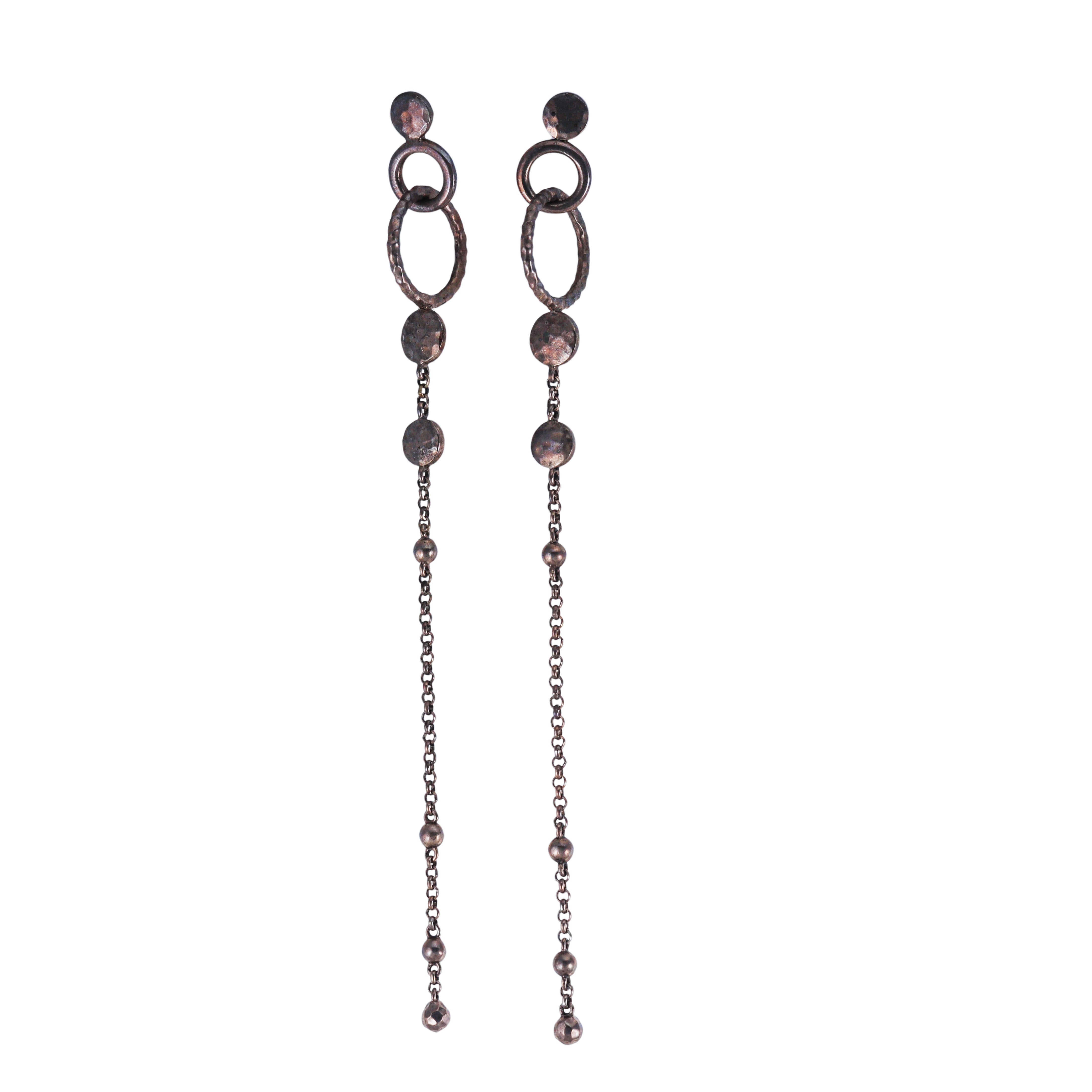 John Hardy Dot Sterling Silver Long Earrings Retail $450