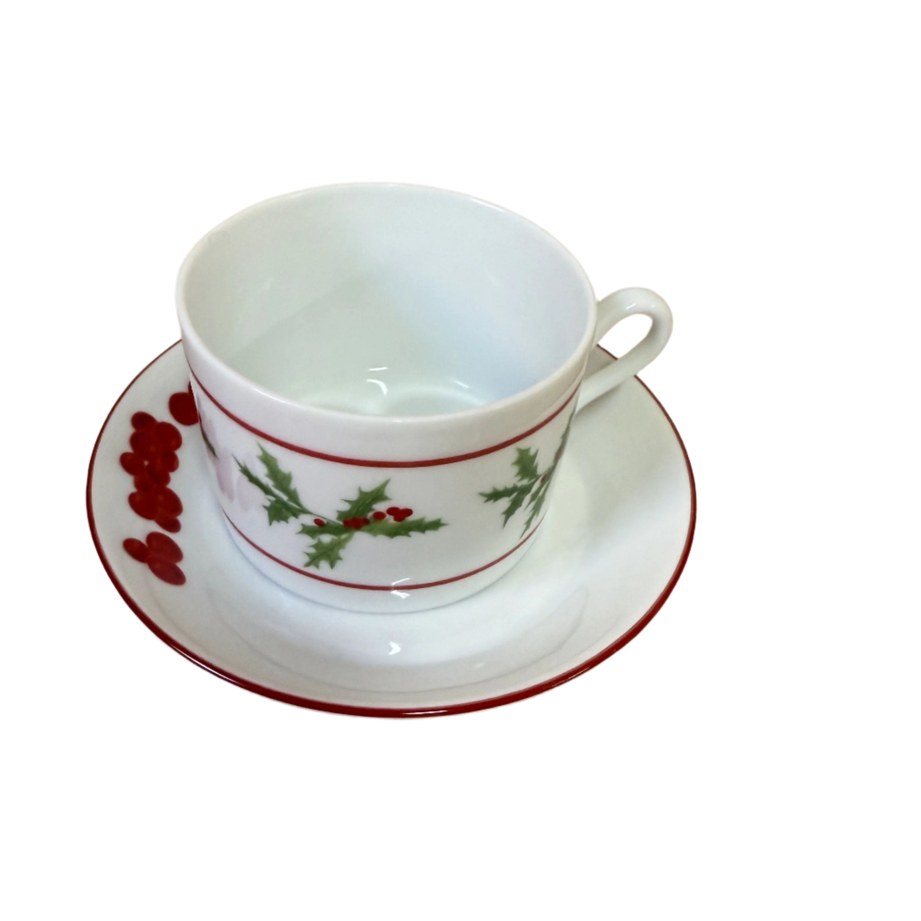 Richard Ginori Holly Berry Tea Cup and Saucer Set of 2 136917817035