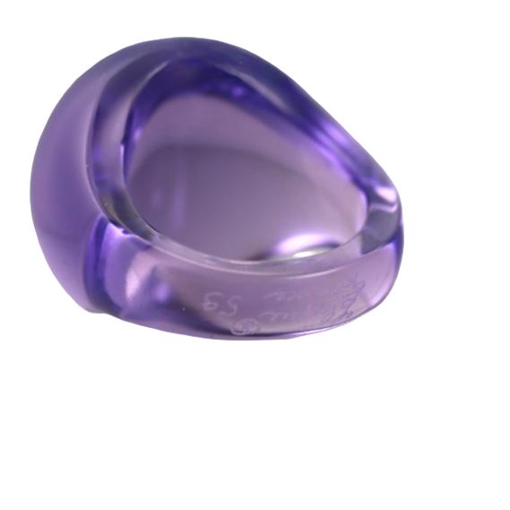 Lalique Gourmande Cabochon Purple Crystal Ring 6551200