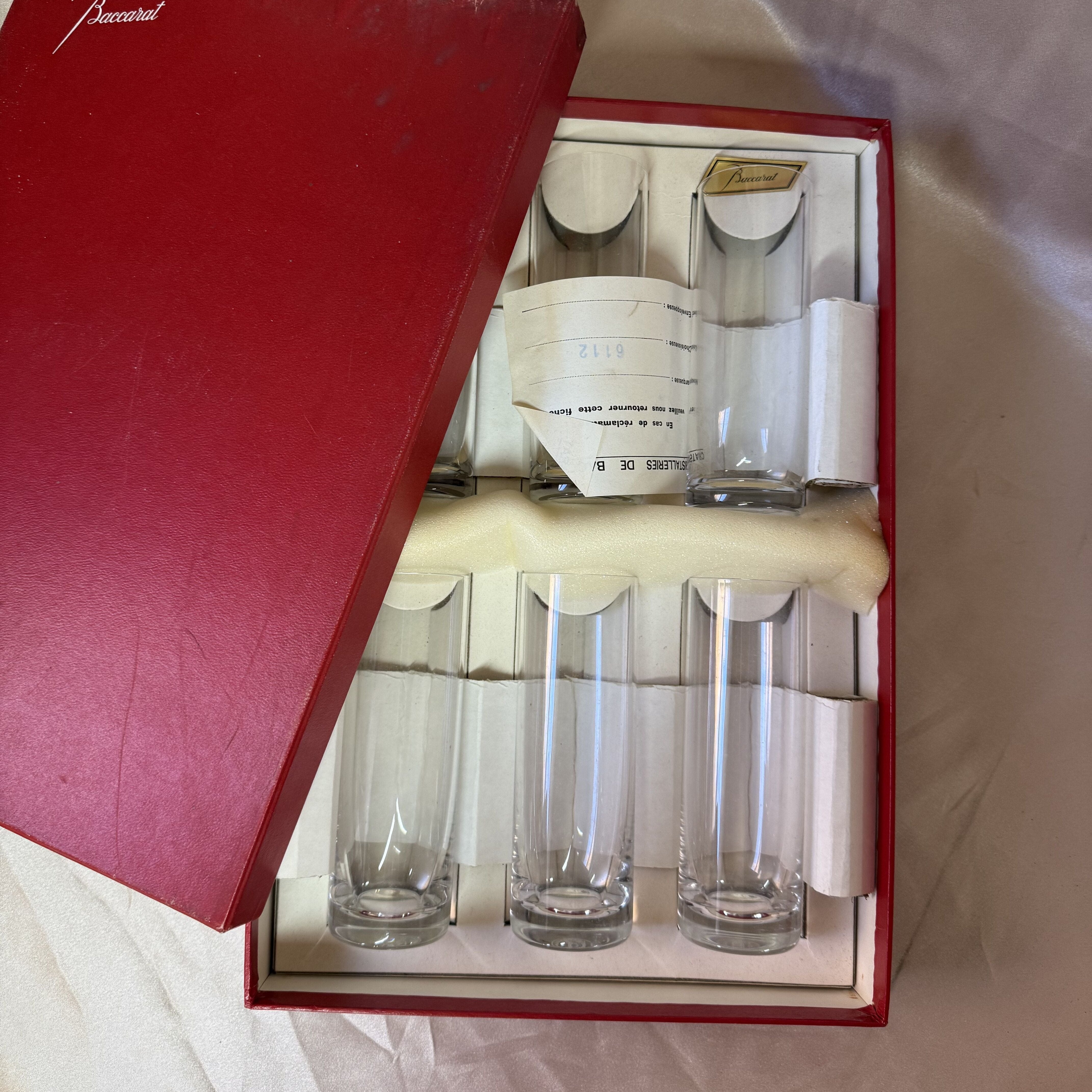 New Old Stock Baccarat Crystal Vintage Highball Glass Set of 6 6112