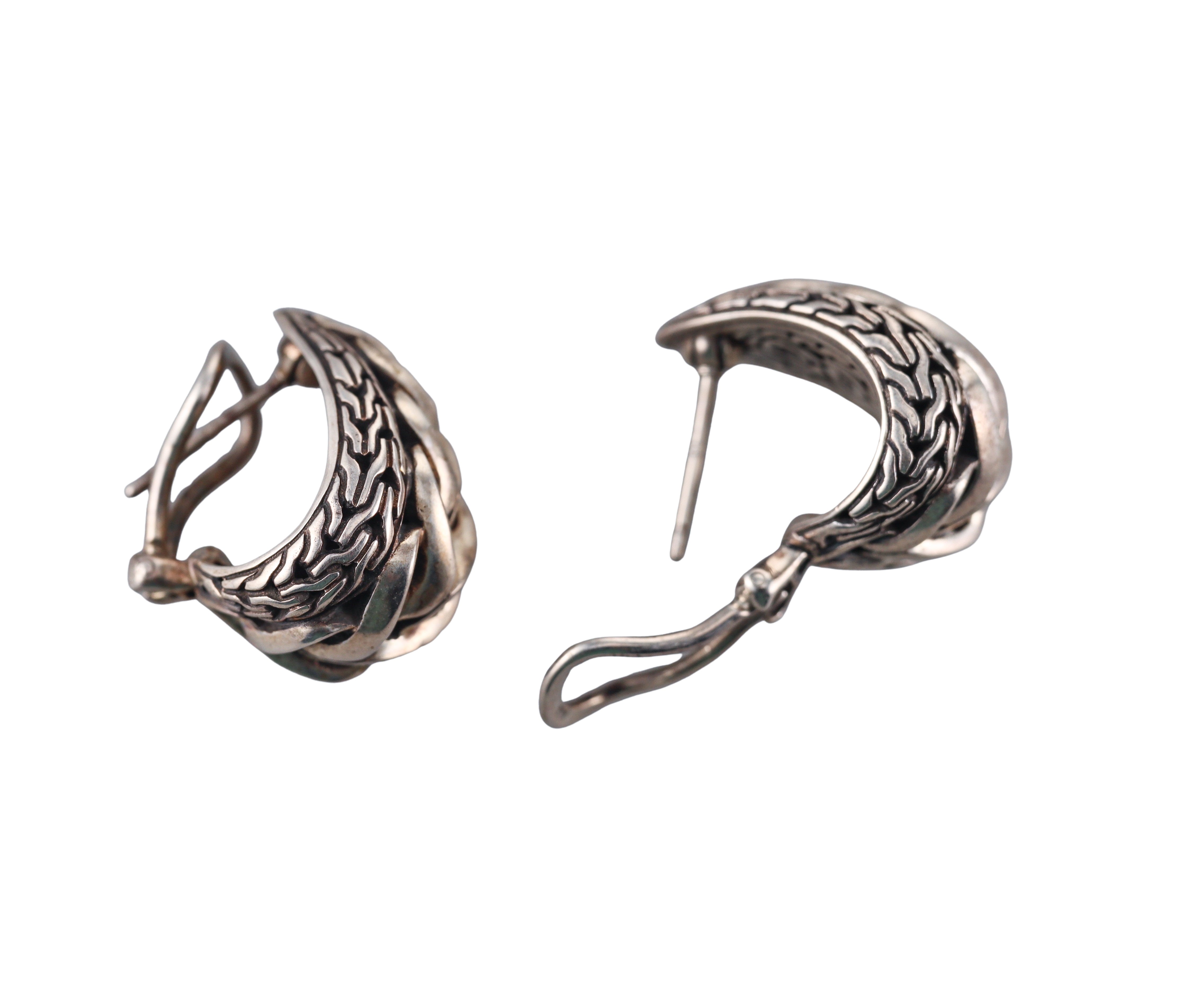 John Hardy Asli Sterling Silver Earrings Retail $695