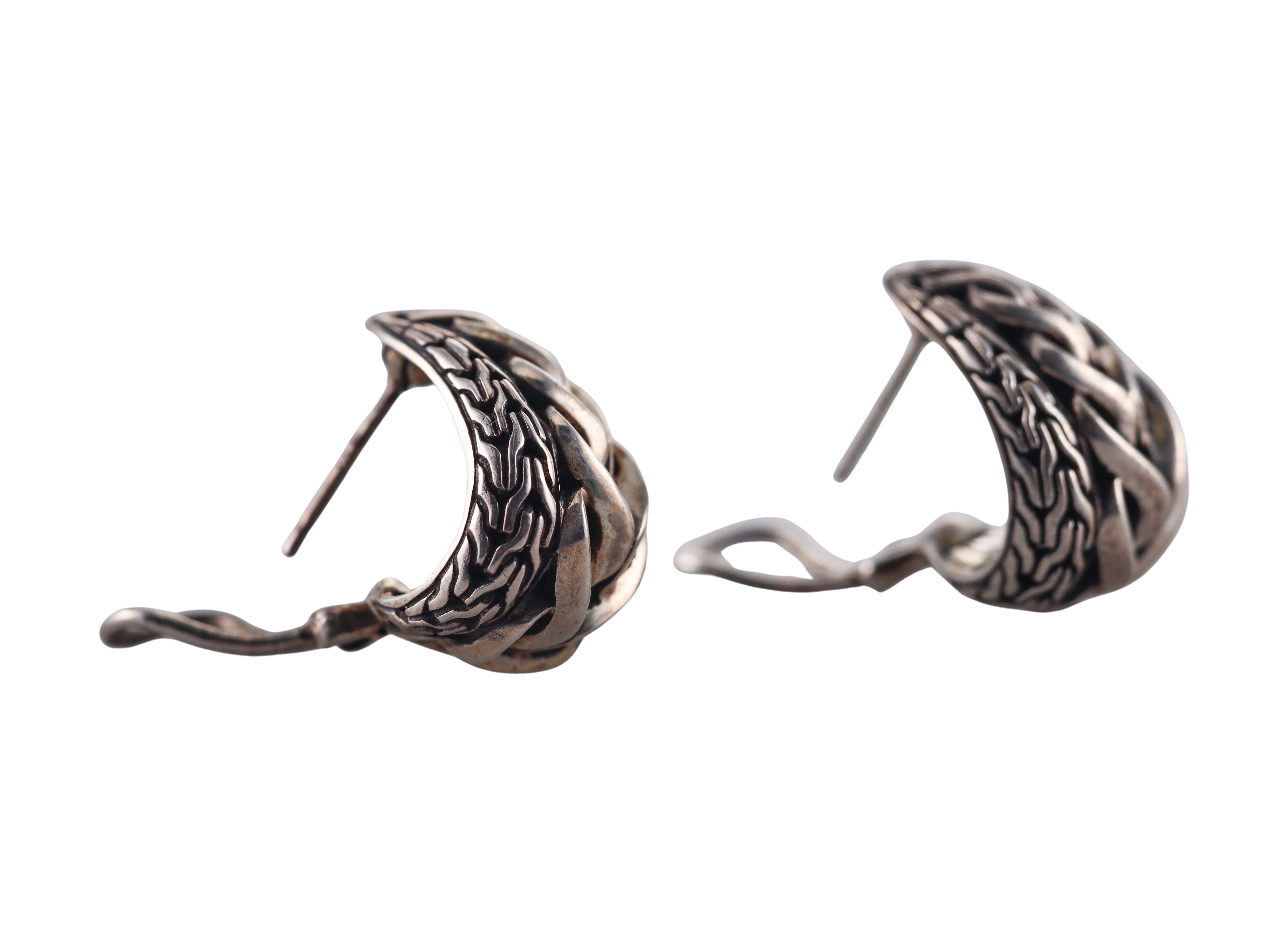 John Hardy Asli Sterling Silver Earrings Retail $695