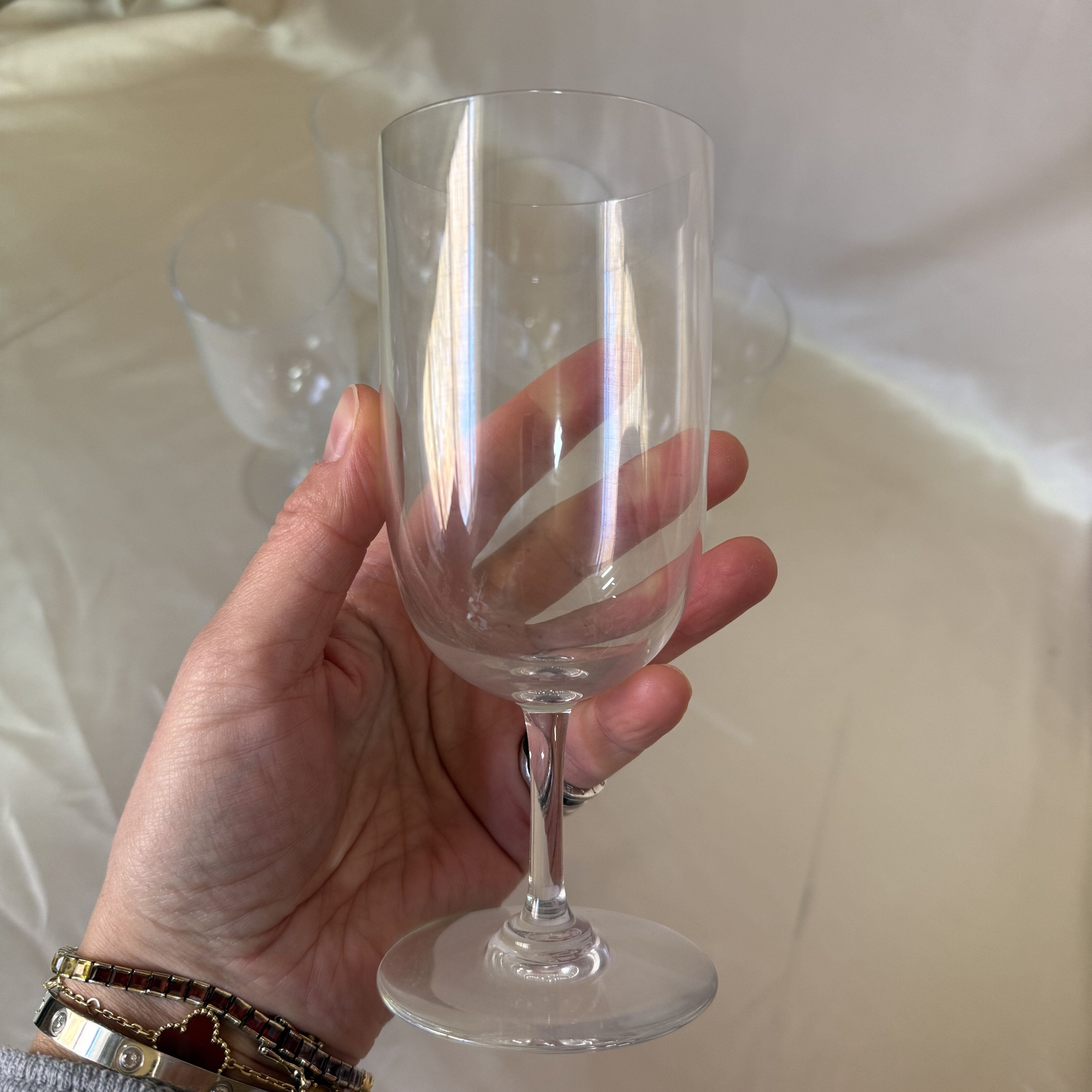 New Old Stock Baccarat Crystal Vintage Wine Glasses Set of 6