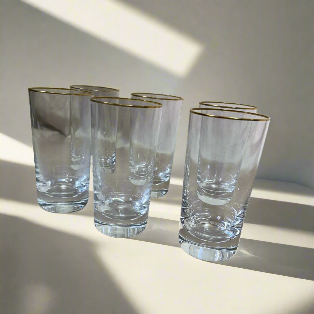 New Old Stock Baccarat Crystal Vintage Highball Glass Set of 6