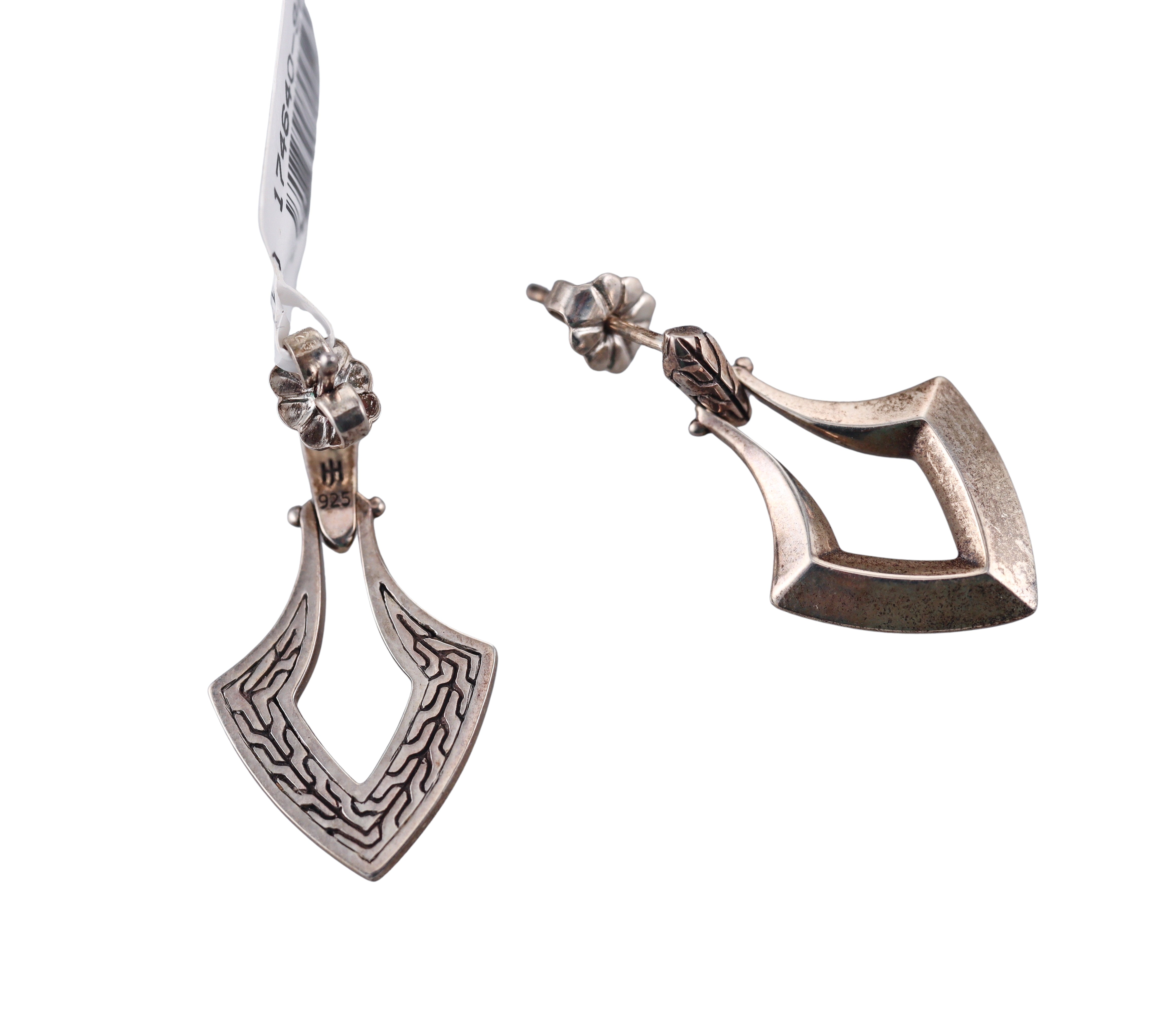 John Hardy Classic Chain Sterling Silver Earrings Retail $395