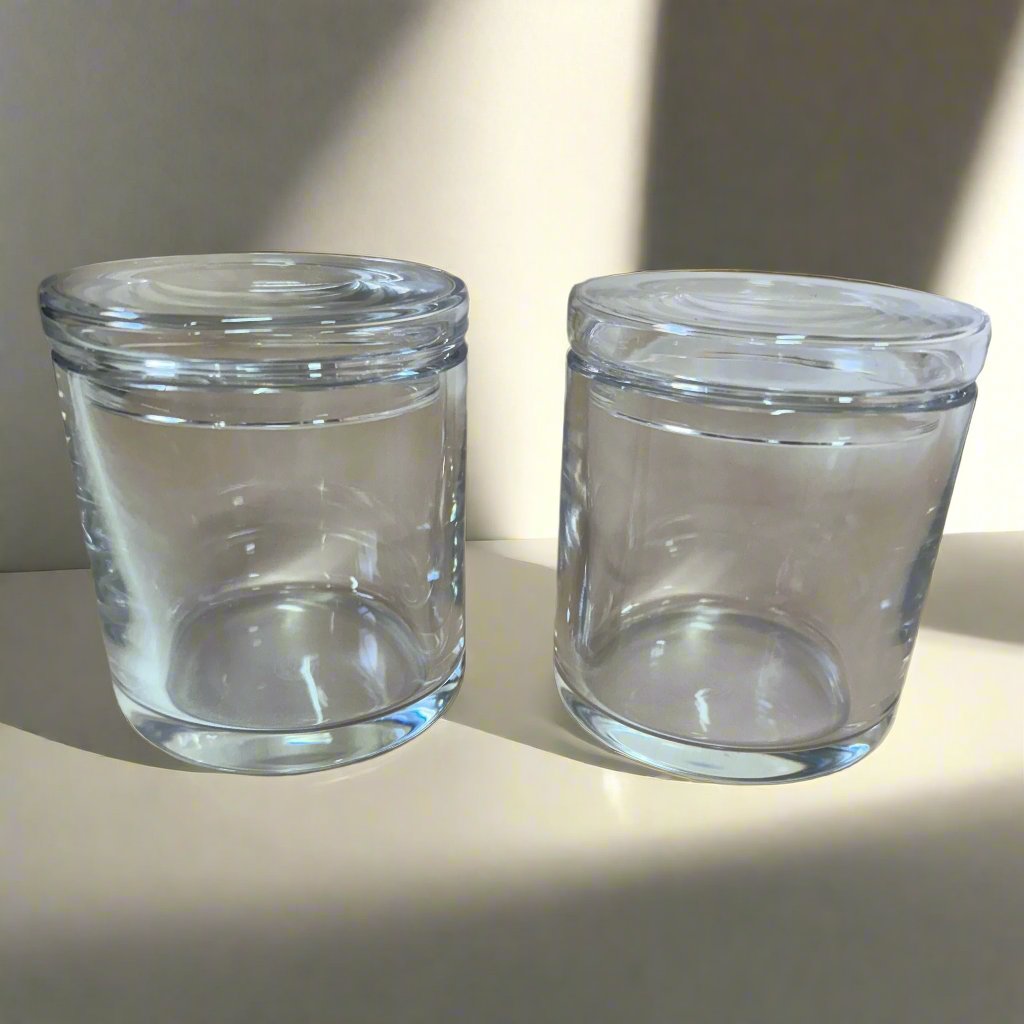 Baccarat Crystal Box Jar Set of 2 Barware