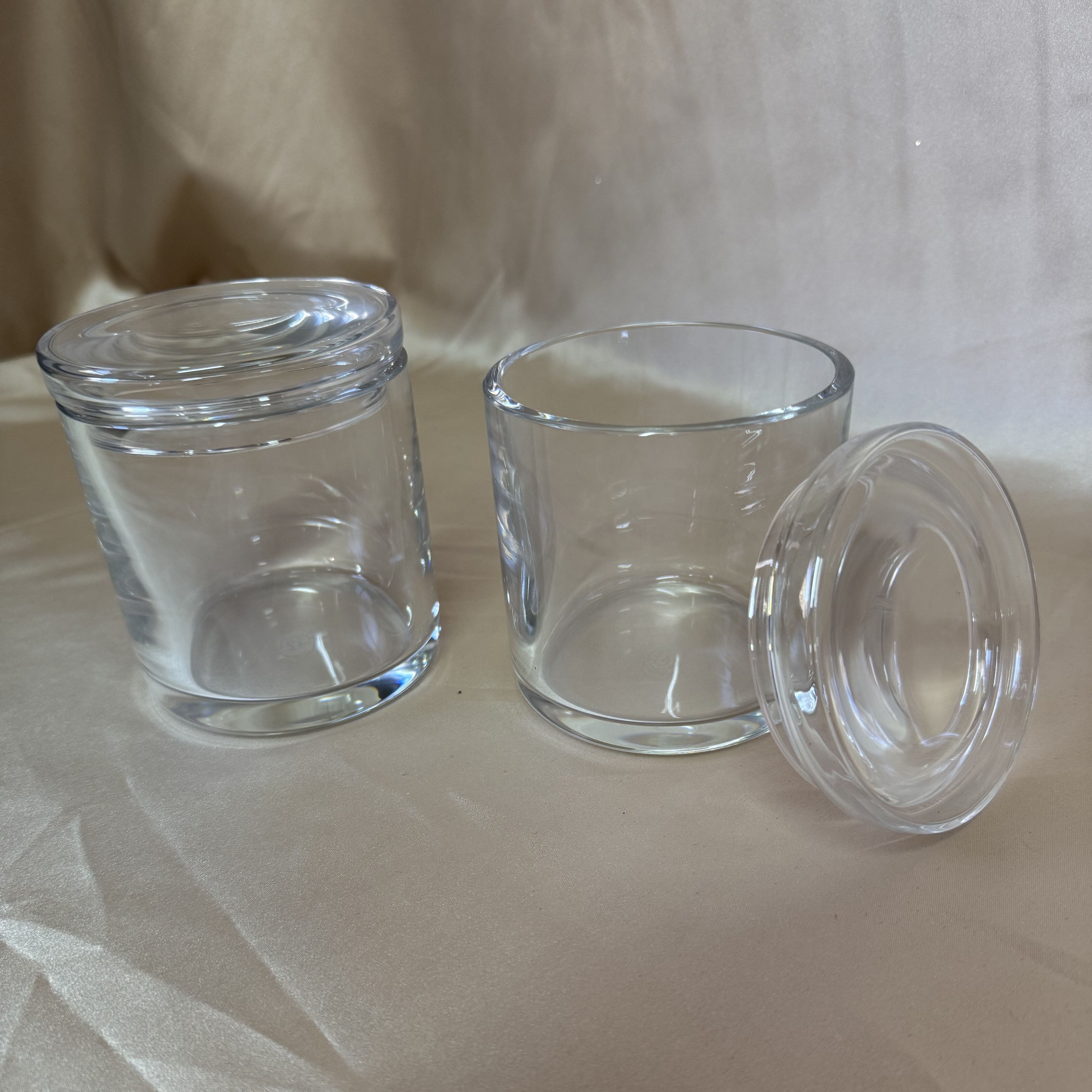 Baccarat Crystal Box Jar Set of 2 Barware