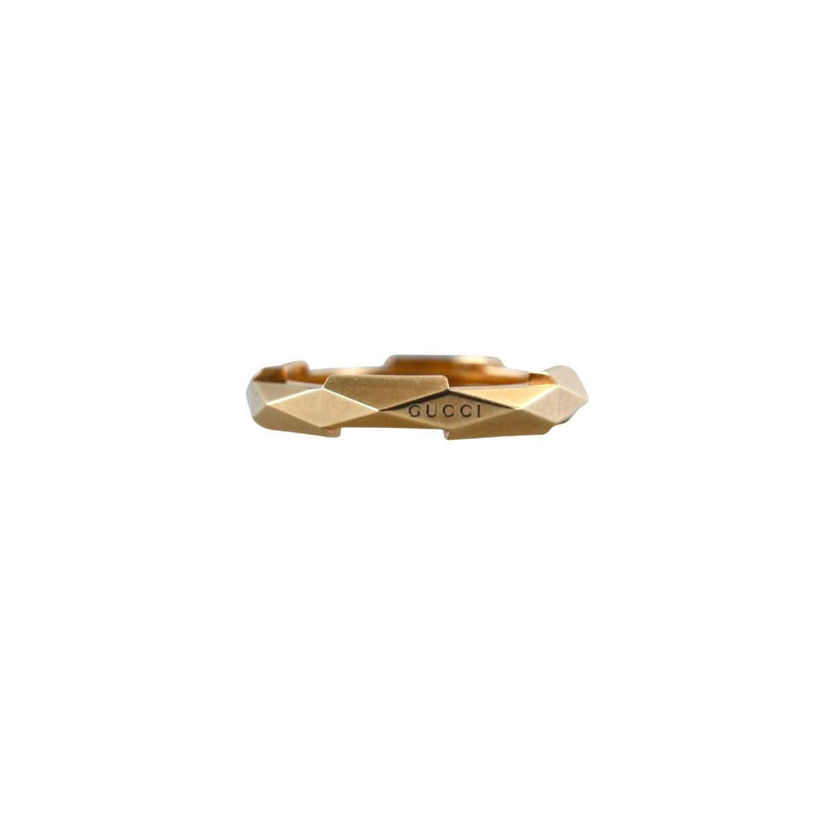 Gucci Link to Love 18K Gold Studded 4mm Band Ring