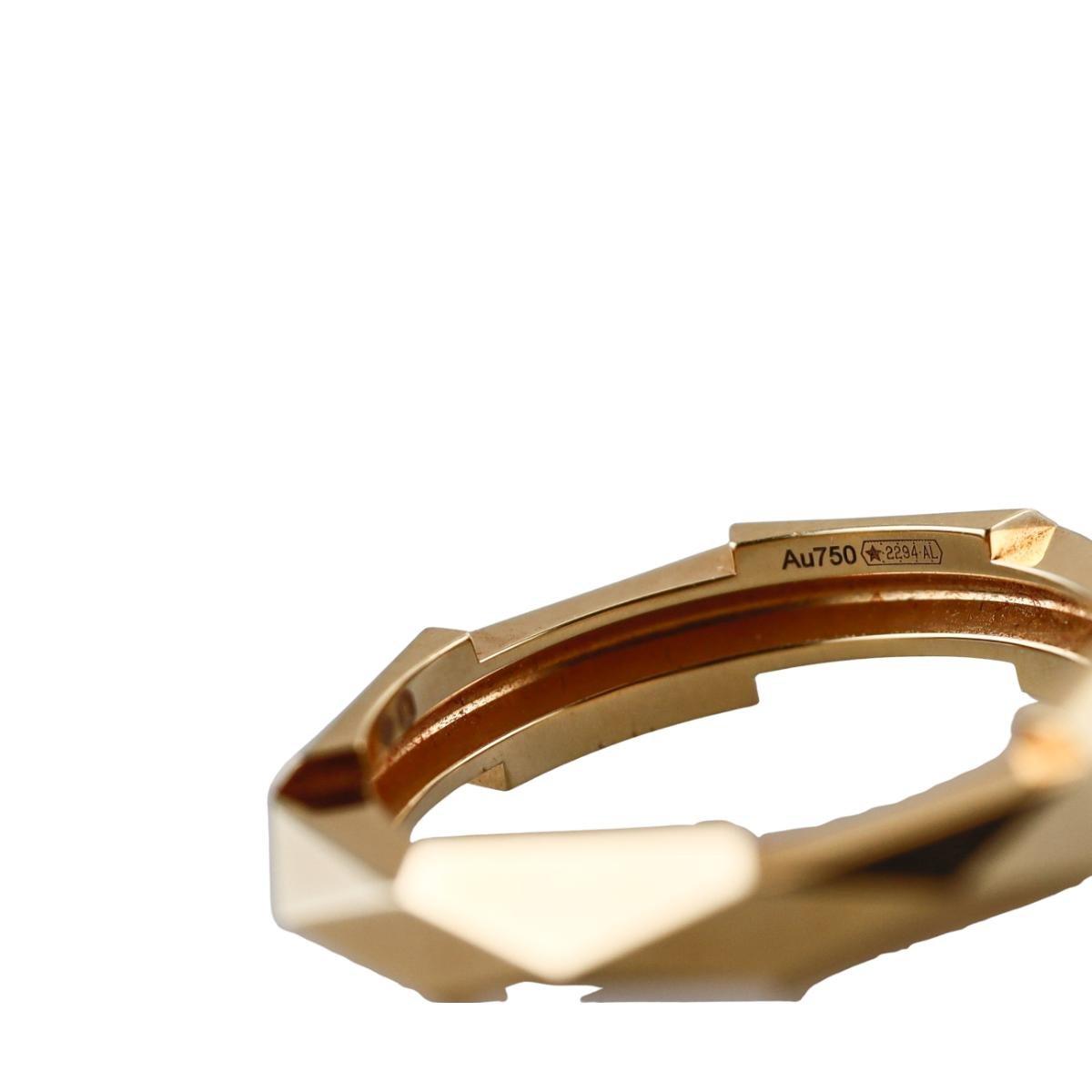 Gucci Link to Love 18K Gold Studded 4mm Band Ring