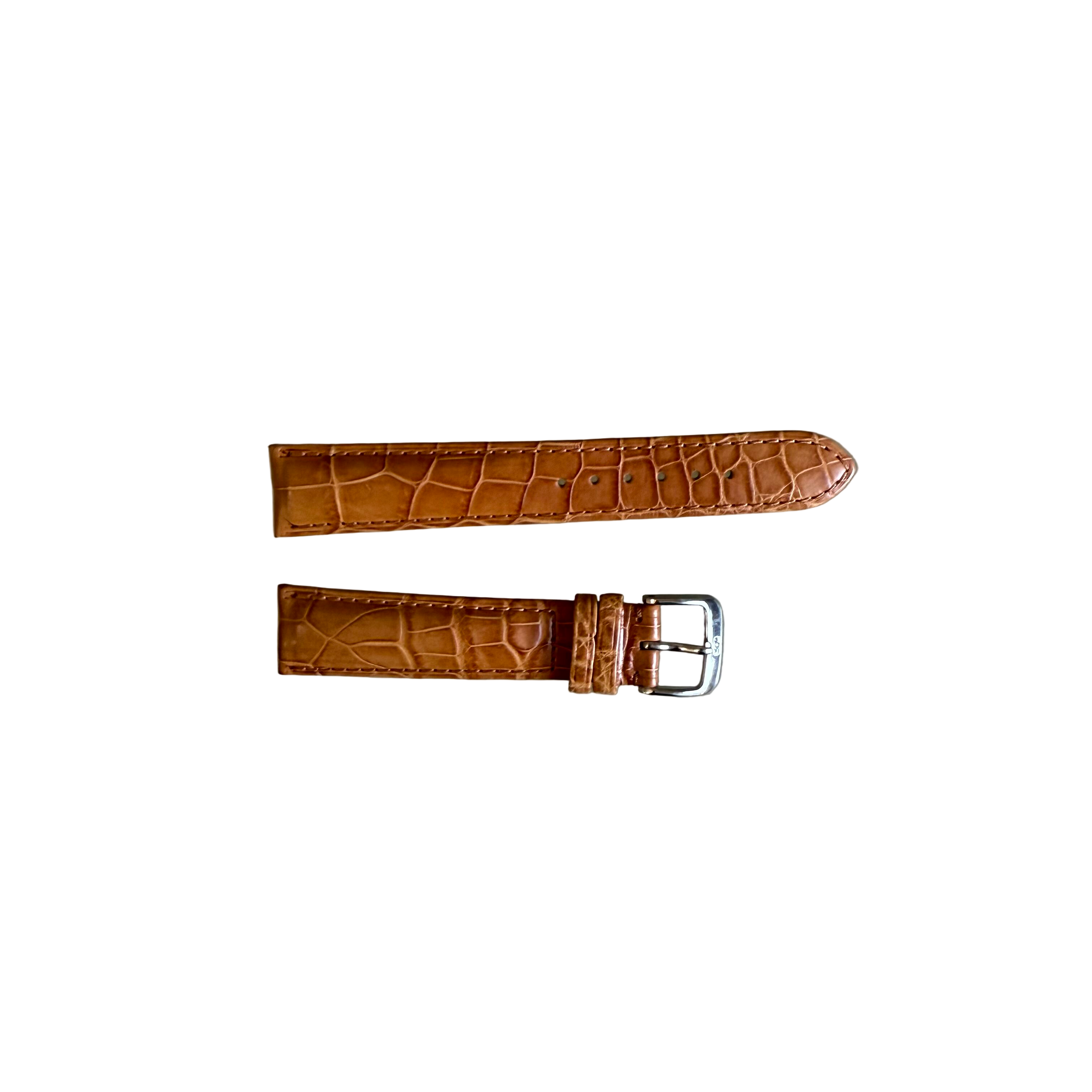 Genuine Alligator Brown Watch Strap Band 18mm Padded & Stitched w Buckle
