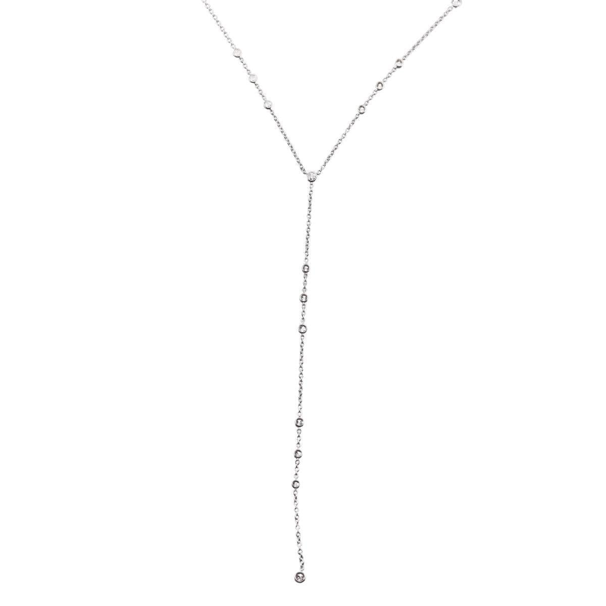 Memoire Cascade Lariat 18k Gold Diamond Necklace