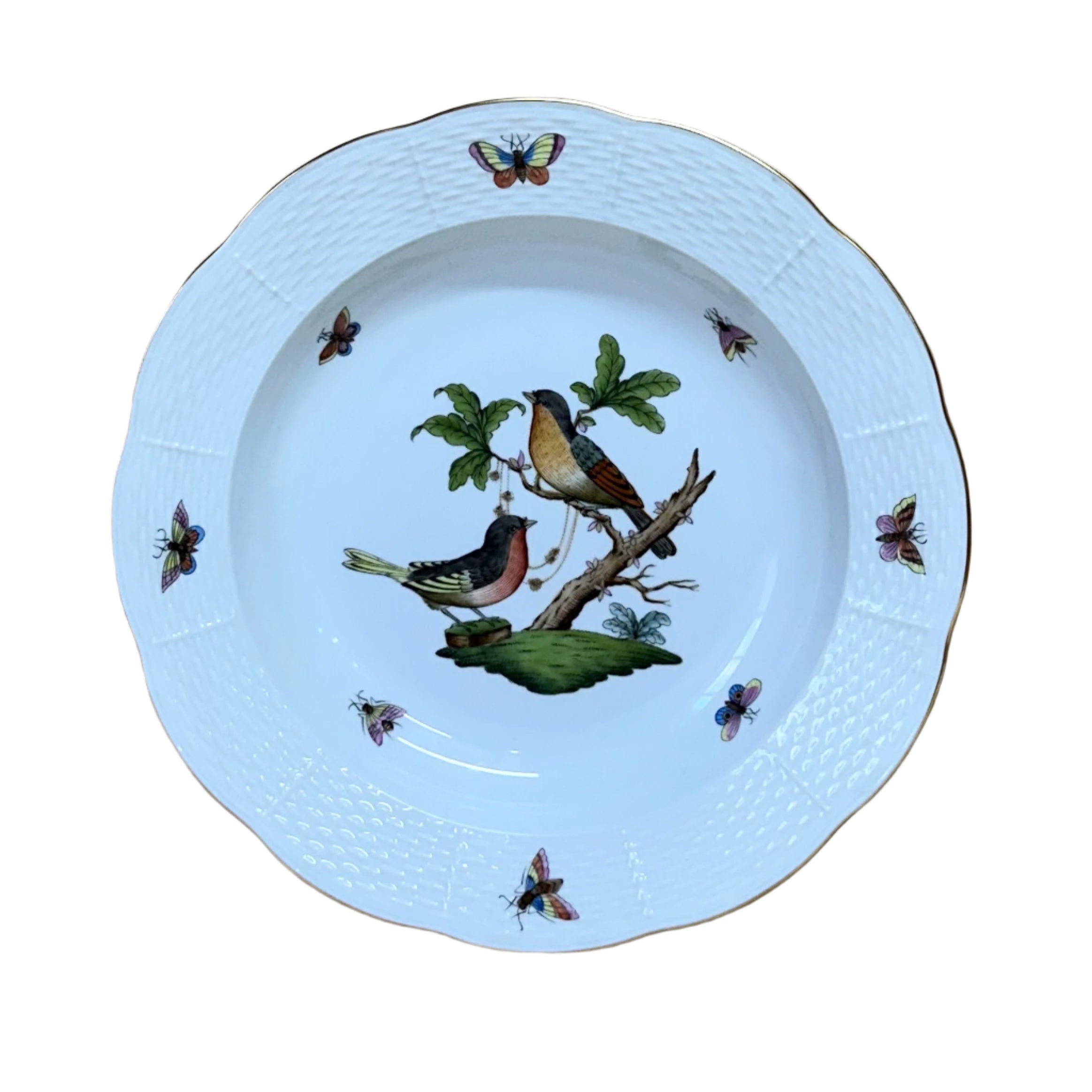 Herend Porcelain Large Rim Soup Bowl Rothschild Bird 503-0-00/RO