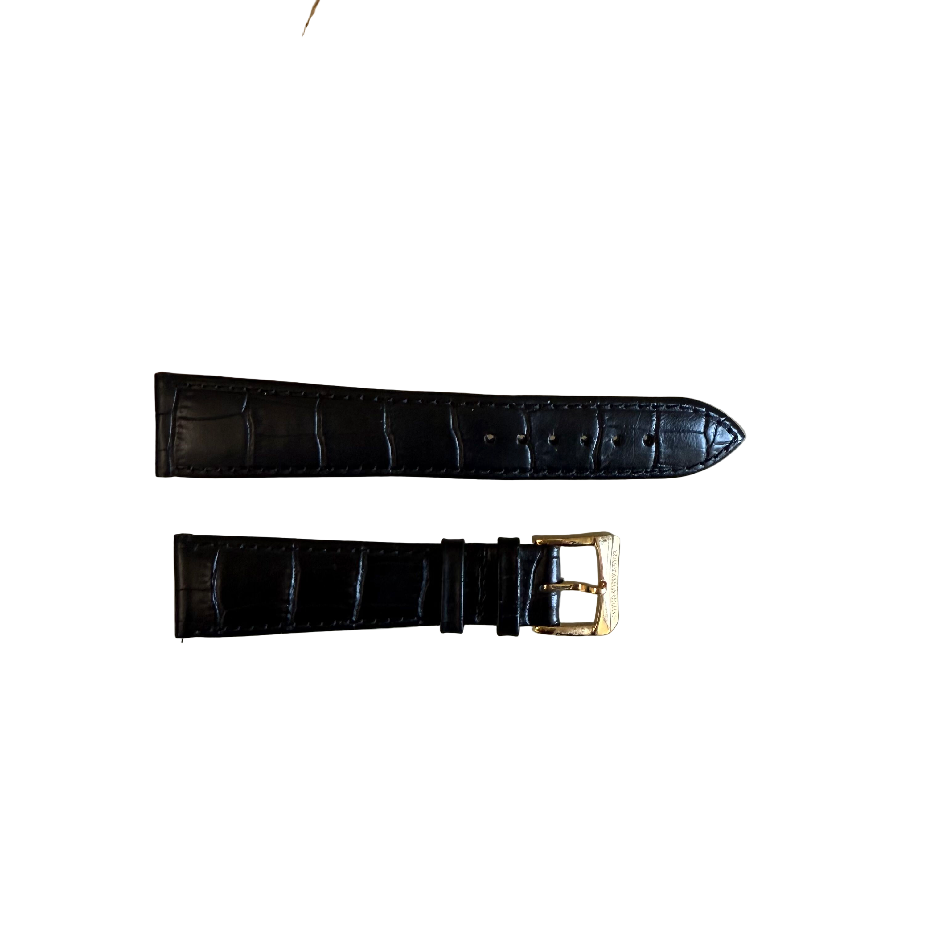 Authentic Raymond Weil Black Leather Watch Strap Band 20mm w Buckle