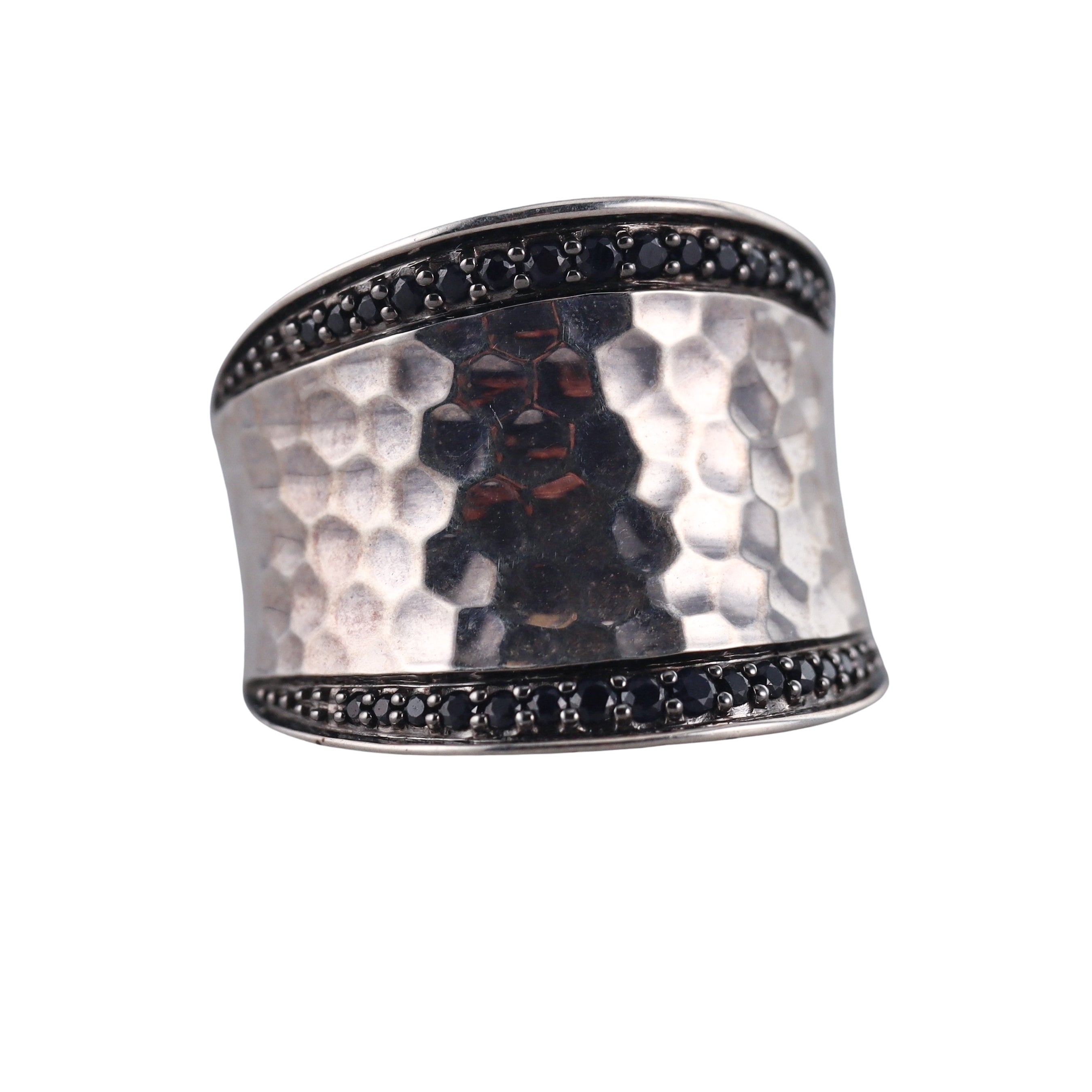 John Hardy Sterling Silver Black Sapphire Ring Retail $595