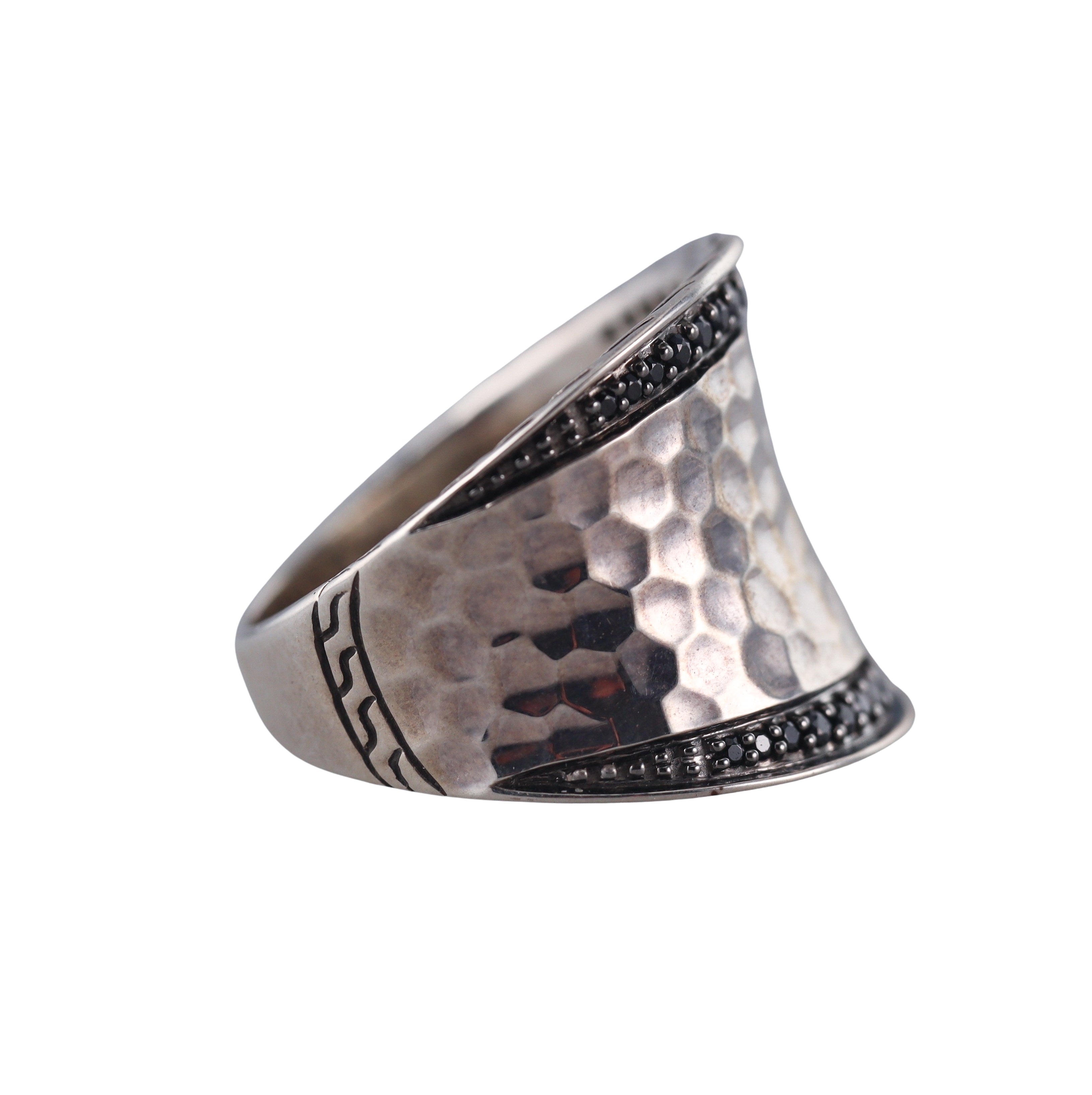 John Hardy Sterling Silver Black Sapphire Ring Retail $595