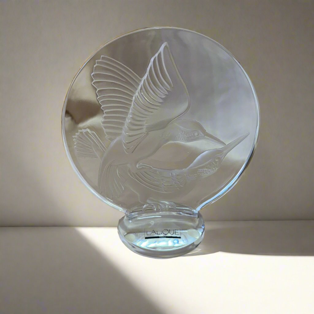 Lalique Crystal Hummingbirds Paperweight 11668