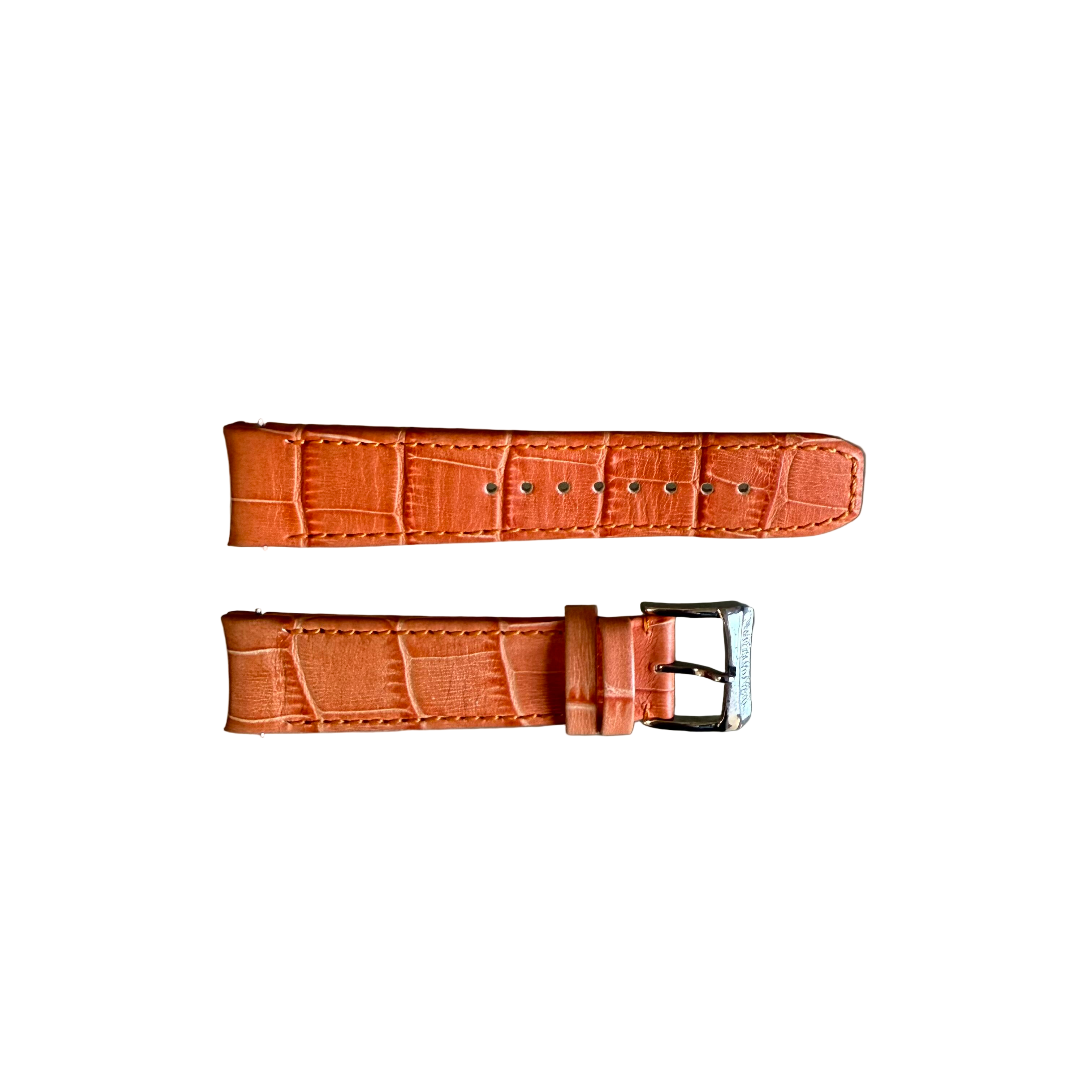 Authentic Raymond Weil Orange Leather Watch Strap Band 20mm w Buckle