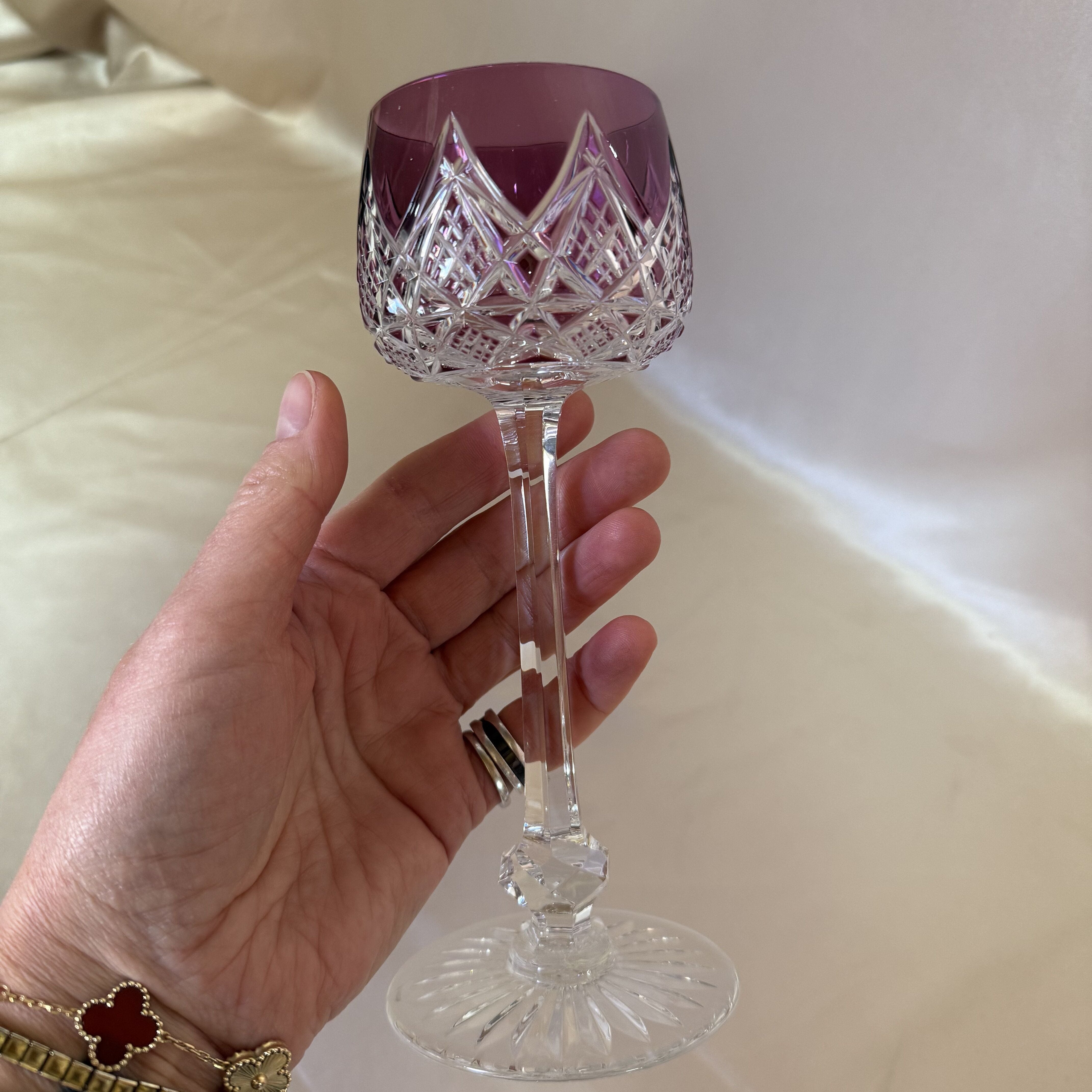 New Old Stock Baccarat Crystal Colbert Amethyst Hoock Wine Glass