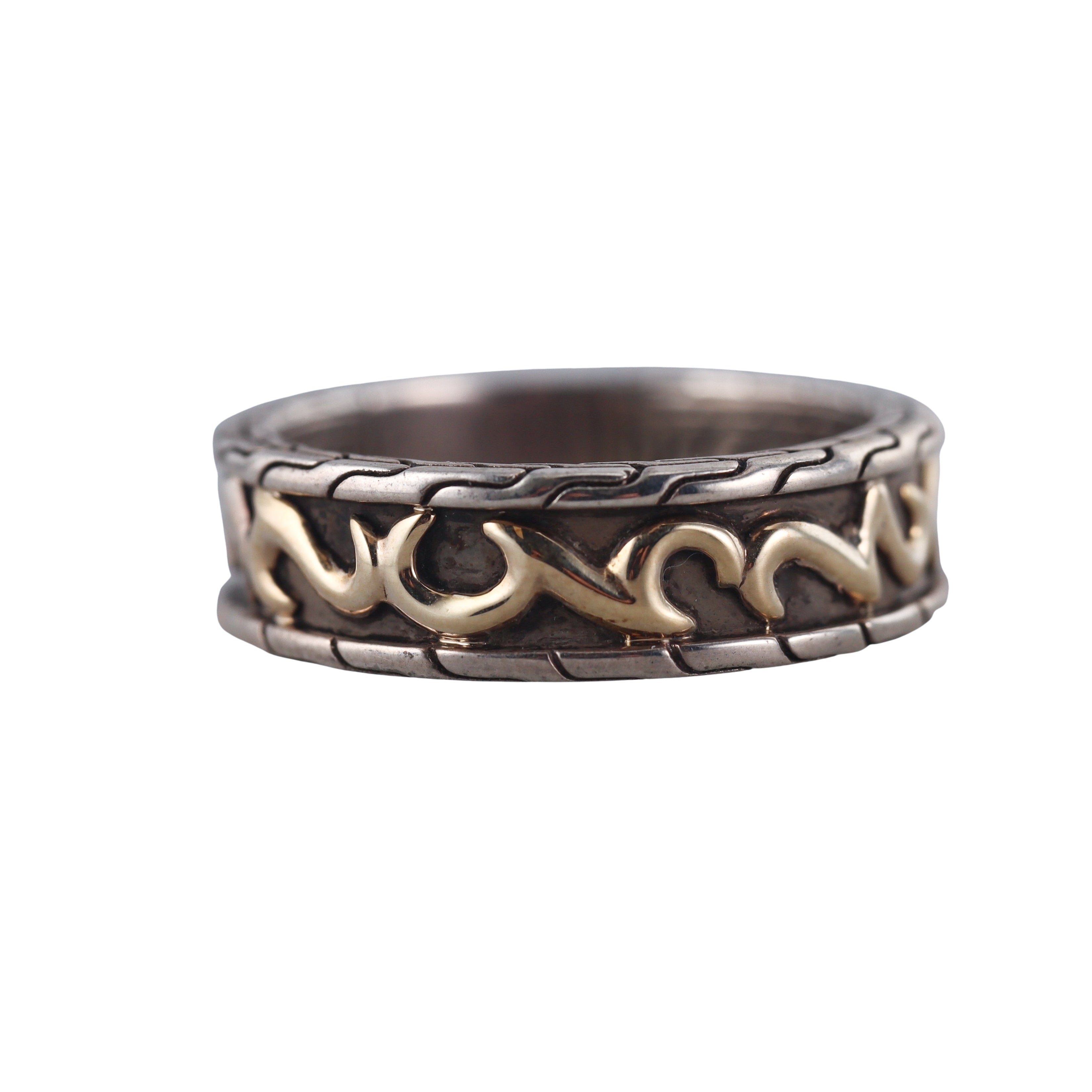 John Hardy 18k Gold Sterling Silver Classic Ring Retail $795