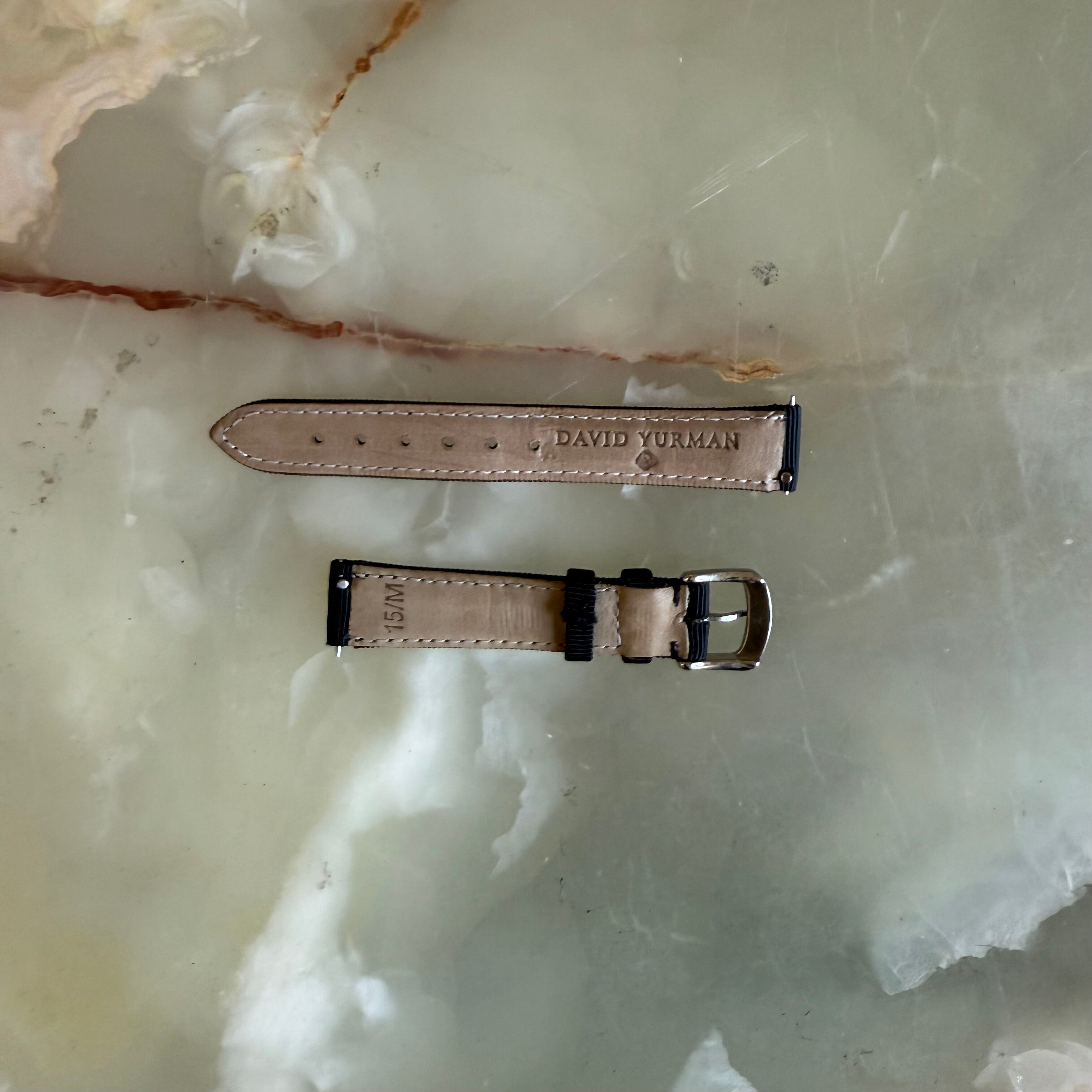 Authentic David Yurman Black Satin Watch Strap Band 15mm w Buckle