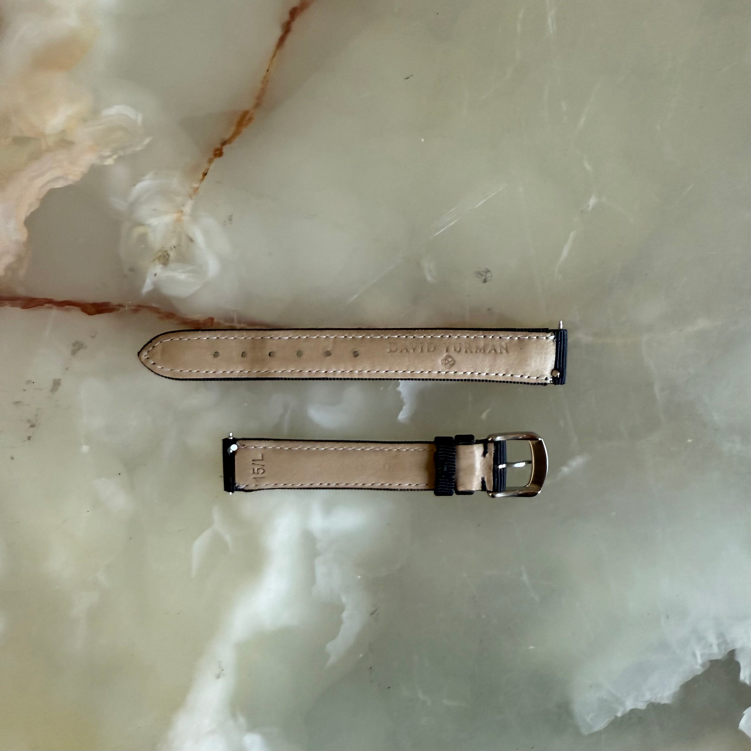 Authentic David Yurman Black Satin Watch Strap Band 15mm w Buckle