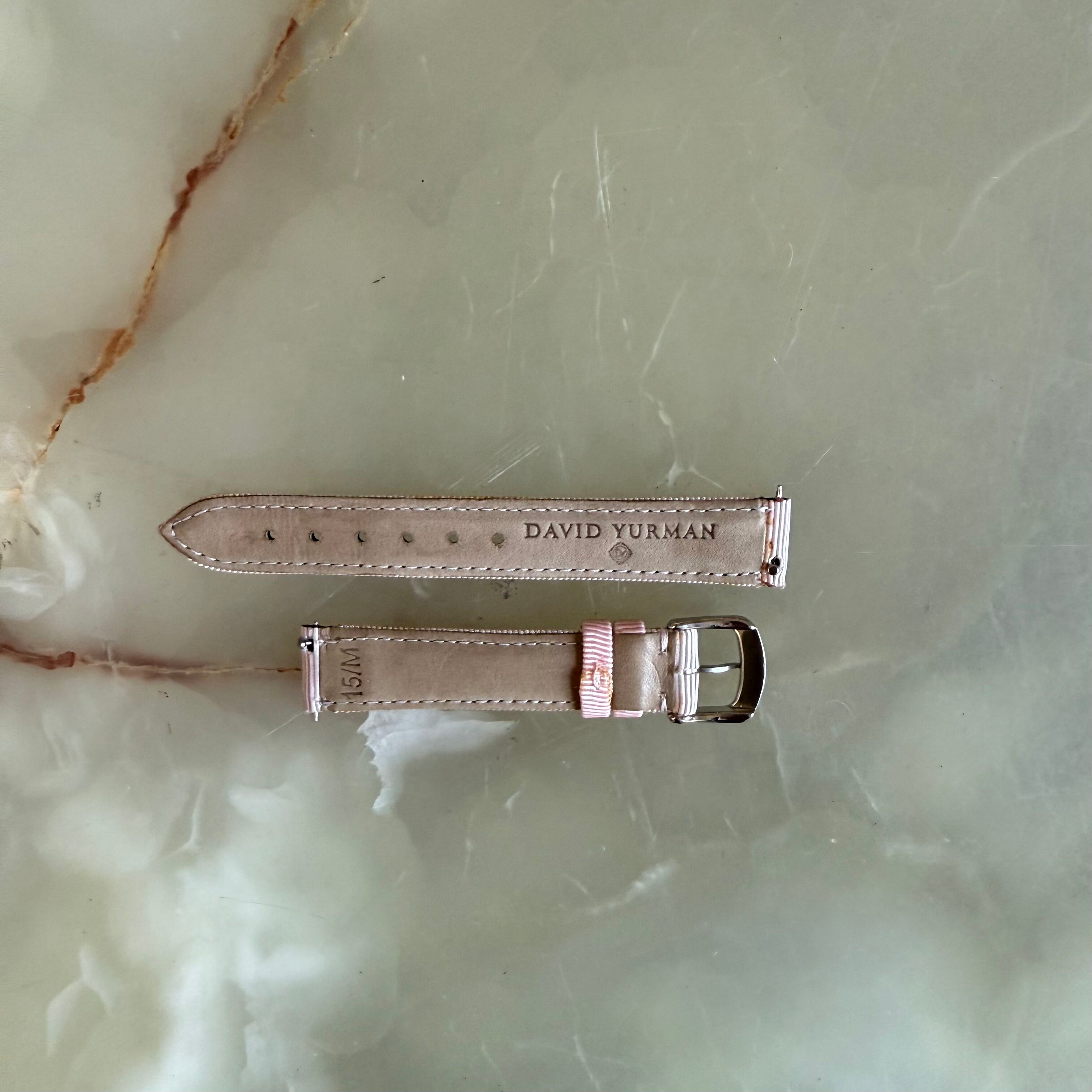 Authentic David Yurman Pink Satin Watch Strap Band 15mm w Buckle