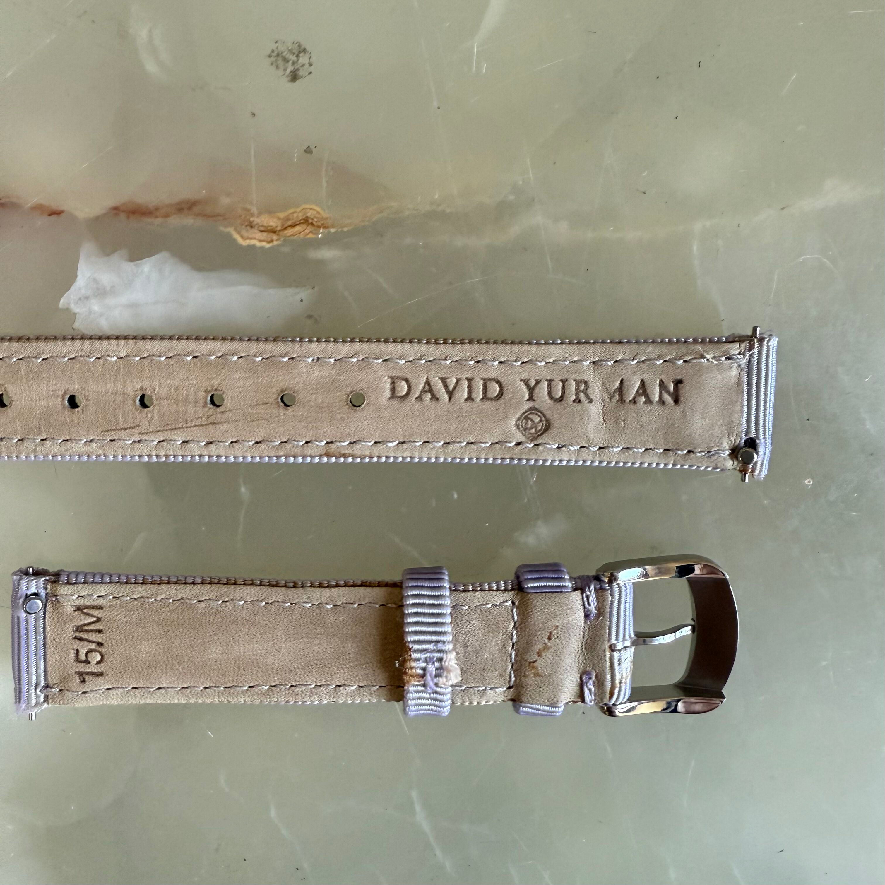 Authentic David Yurman Purple Satin Watch Strap Band 15mm w Buckle