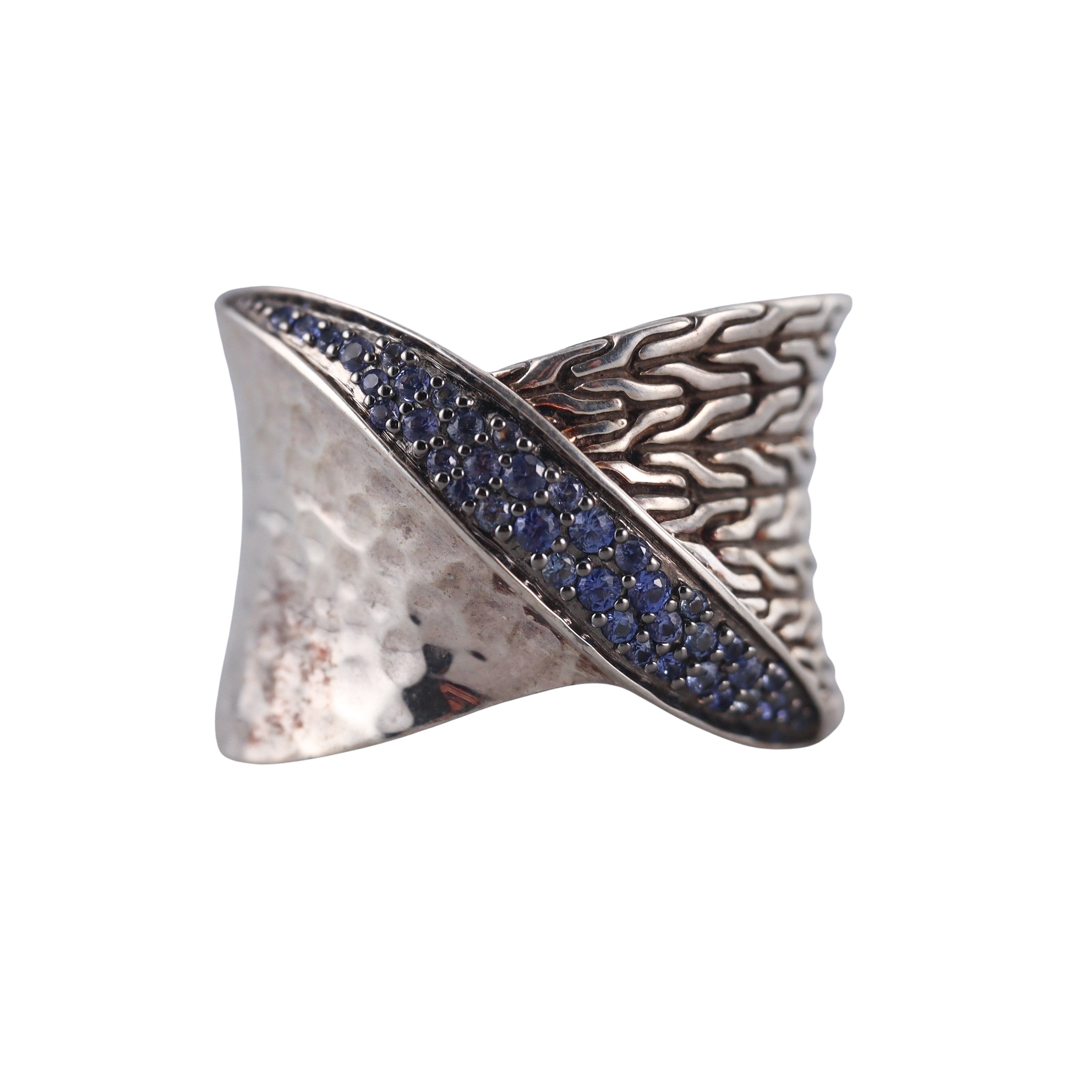 John Hardy Classic Sterling Silver Sapphire Ring Retail $850