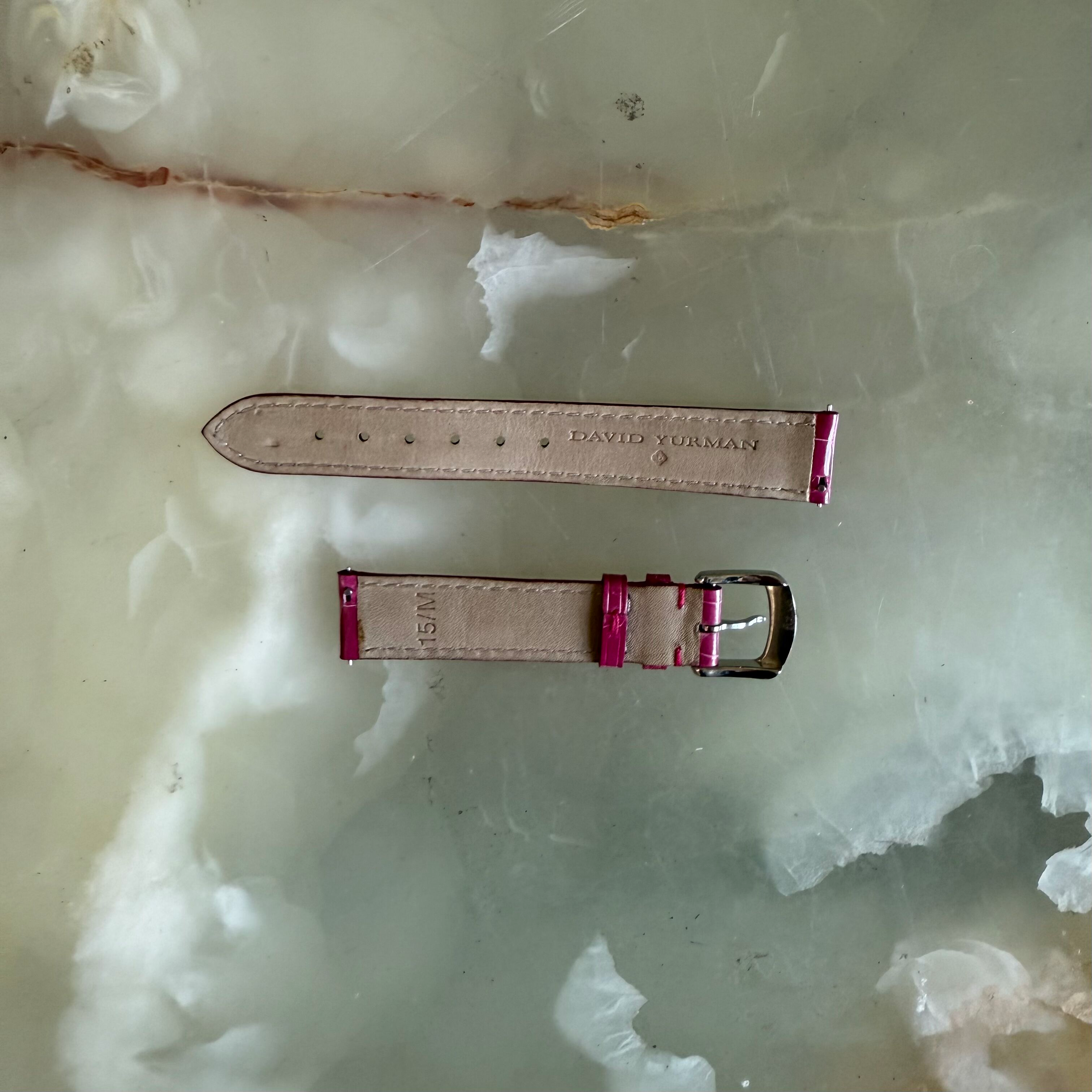 Authentic David Yurman Pink Alligator Watch Strap Band 15mm w Buckle