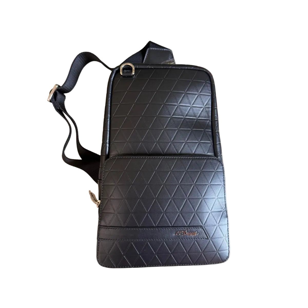 S. T. Dupont Firehead Black Leather Shoulder Bag 160001