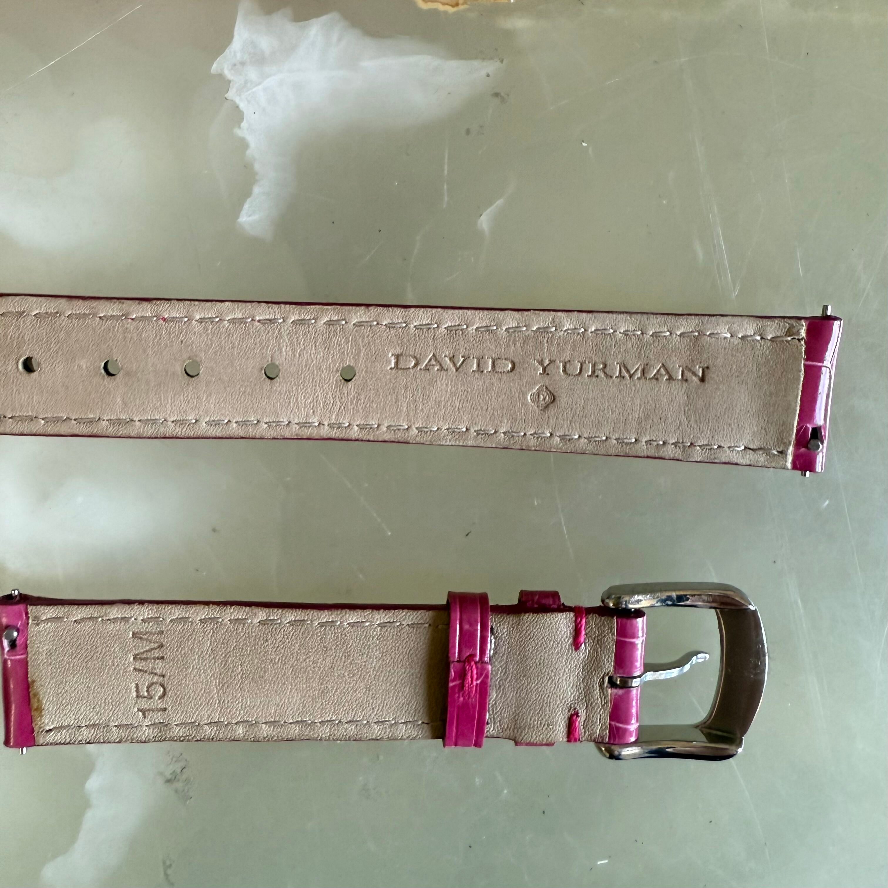 Authentic David Yurman Pink Alligator Watch Strap Band 15mm w Buckle