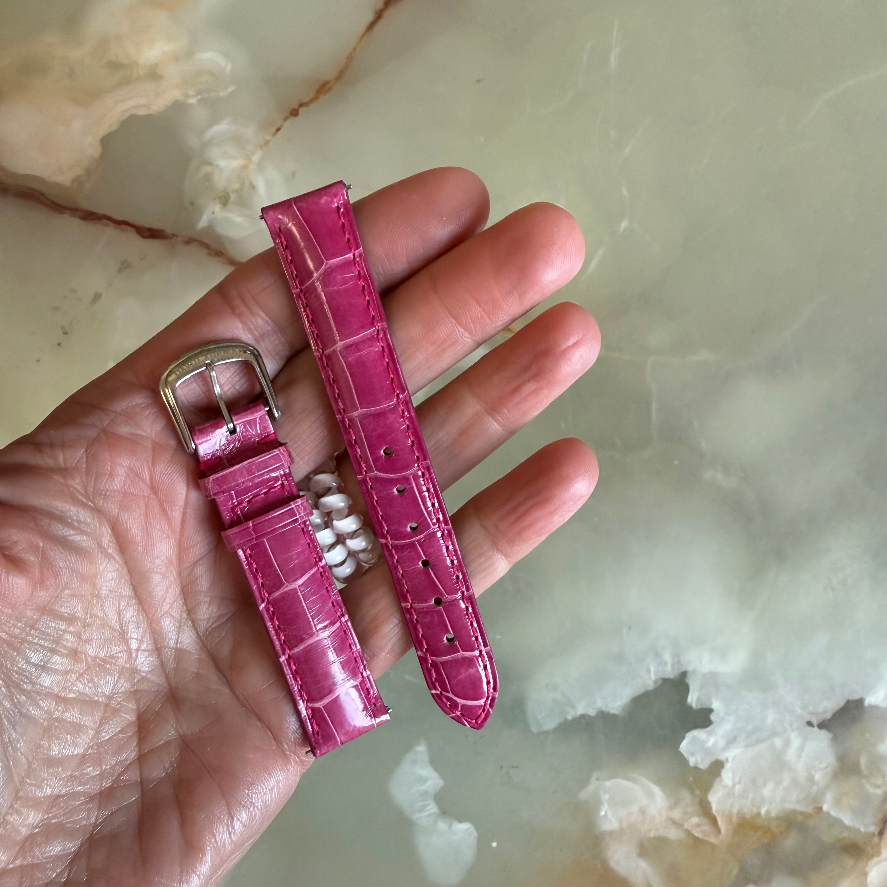 Authentic David Yurman Pink Alligator Watch Strap Band 15mm w Buckle