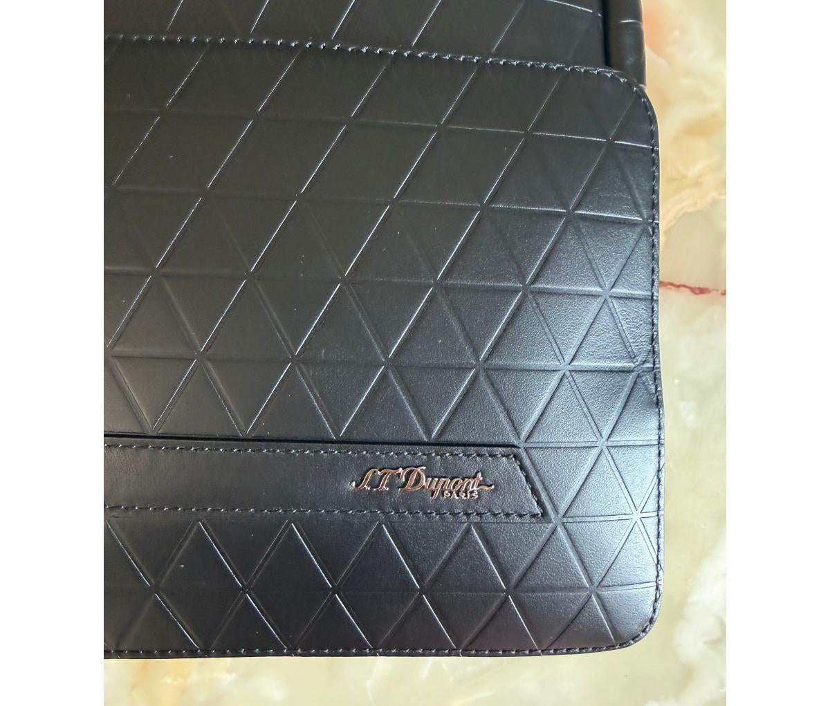 S. T. Dupont Firehead Black Leather Shoulder Bag 160001