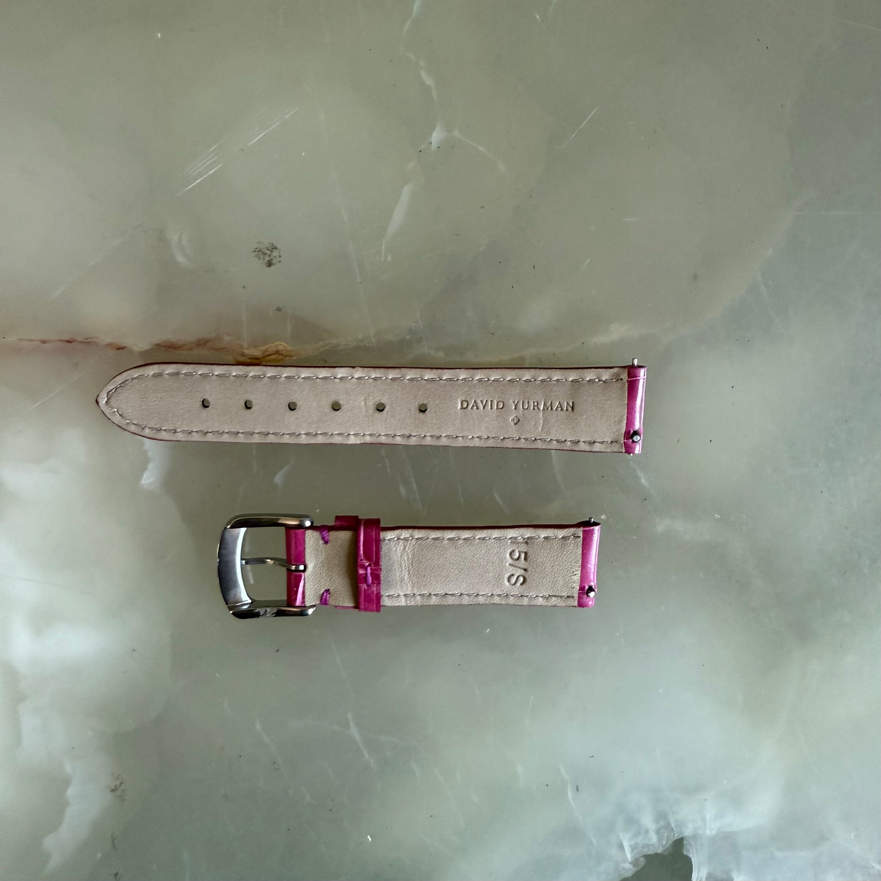 Authentic David Yurman Pink Alligator Watch Strap Band 15mm w Buckle