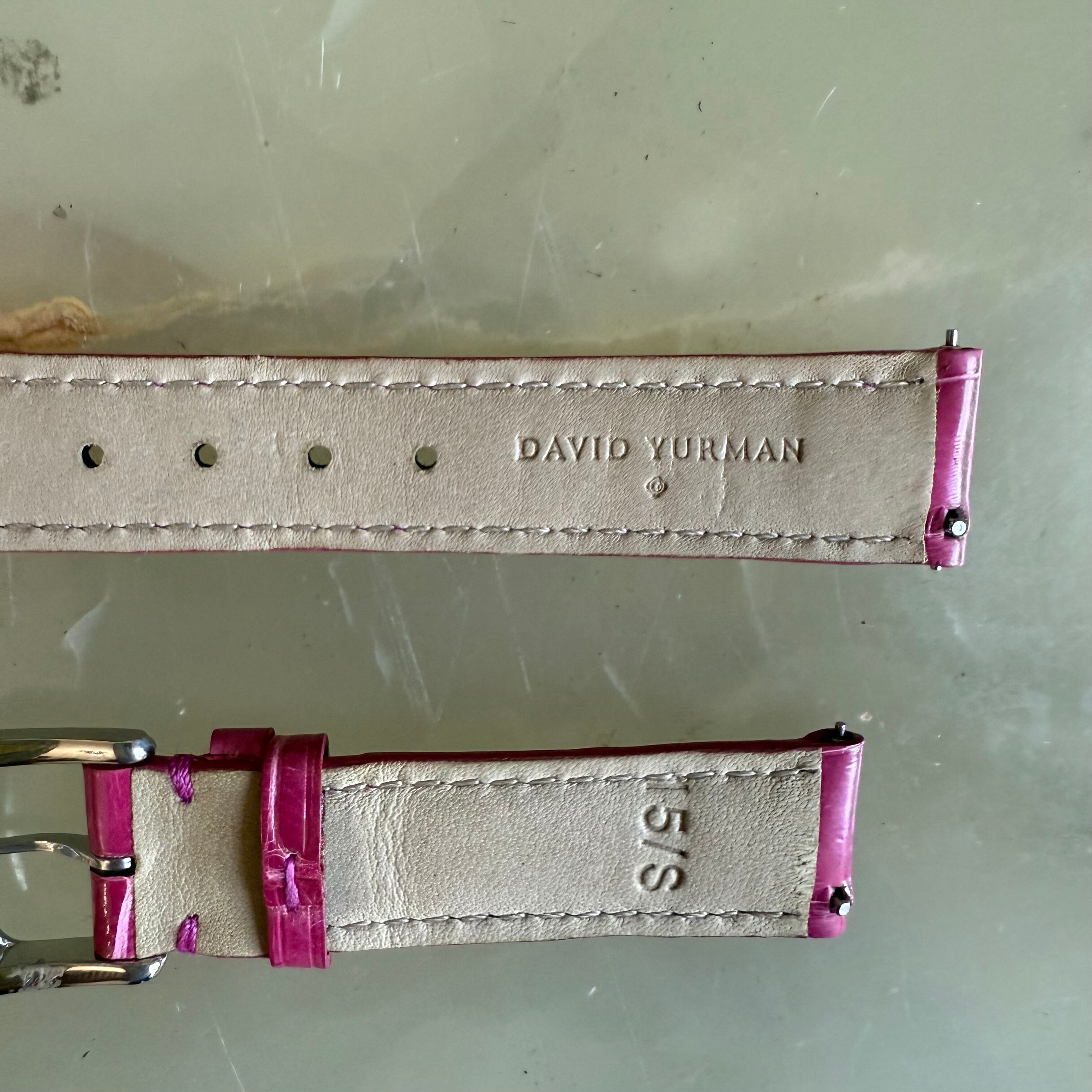 Authentic David Yurman Pink Alligator Watch Strap Band 15mm w Buckle