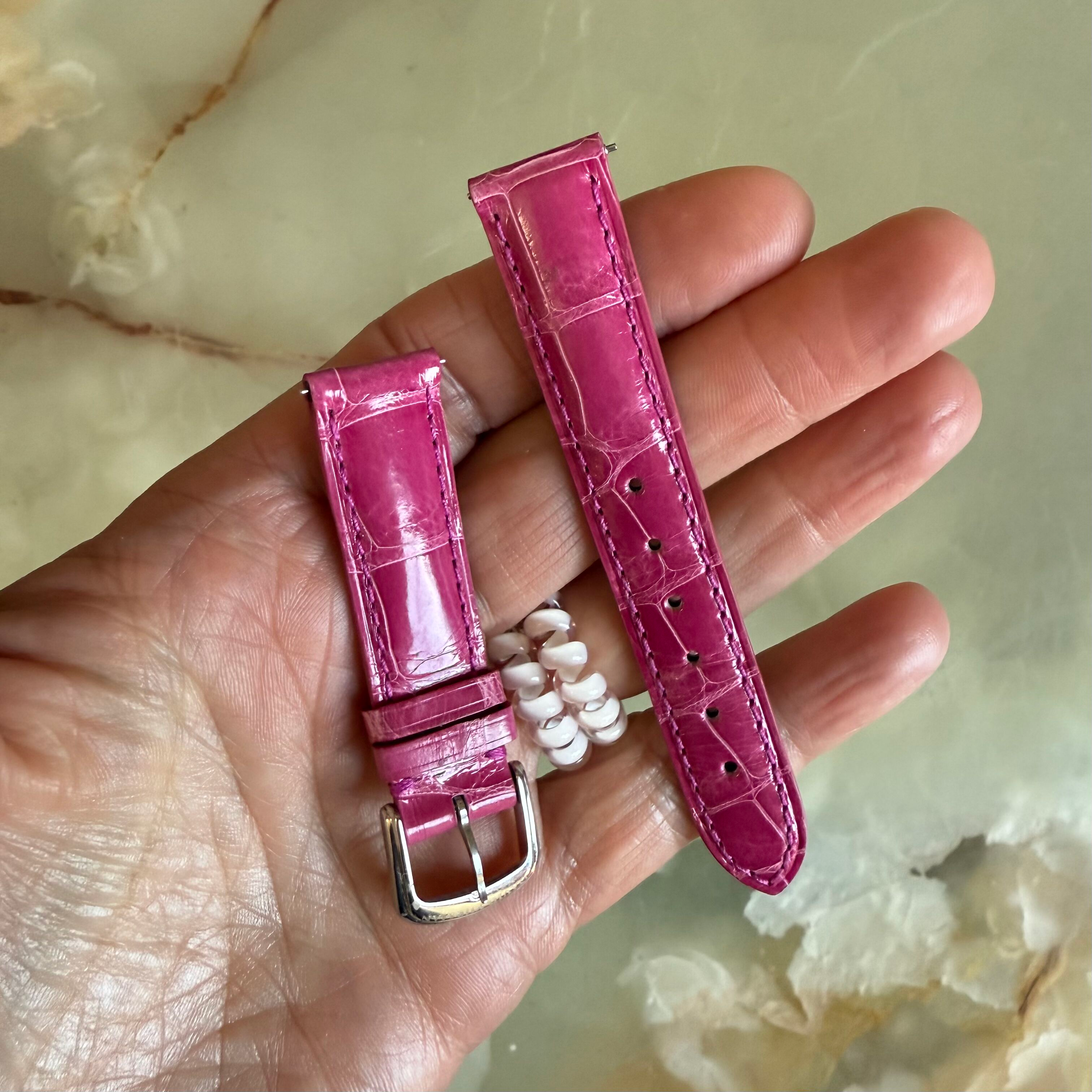 Authentic David Yurman Pink Alligator Watch Strap Band 15mm w Buckle