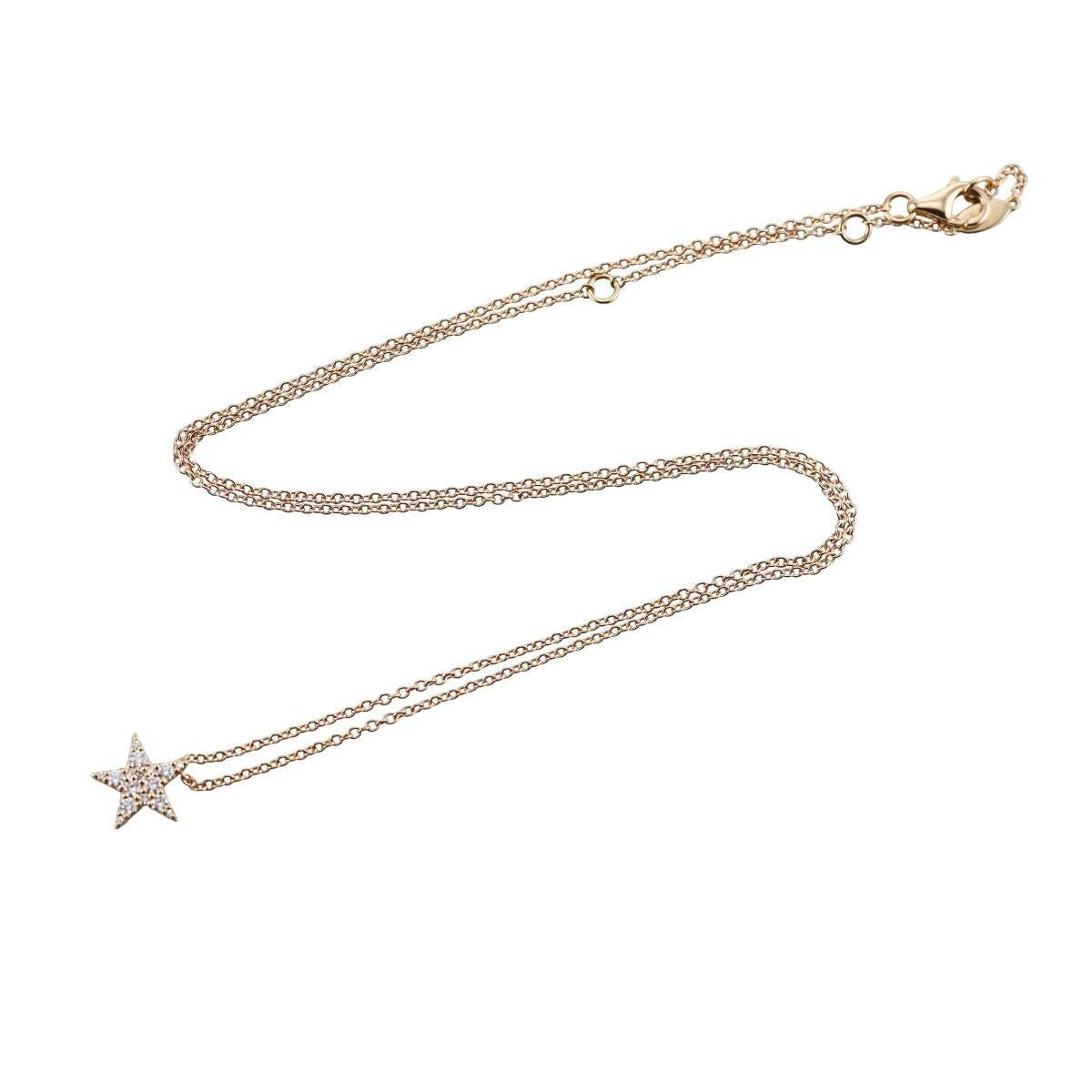 Memoire Luna 18k Gold Diamond Star Pendant Necklace