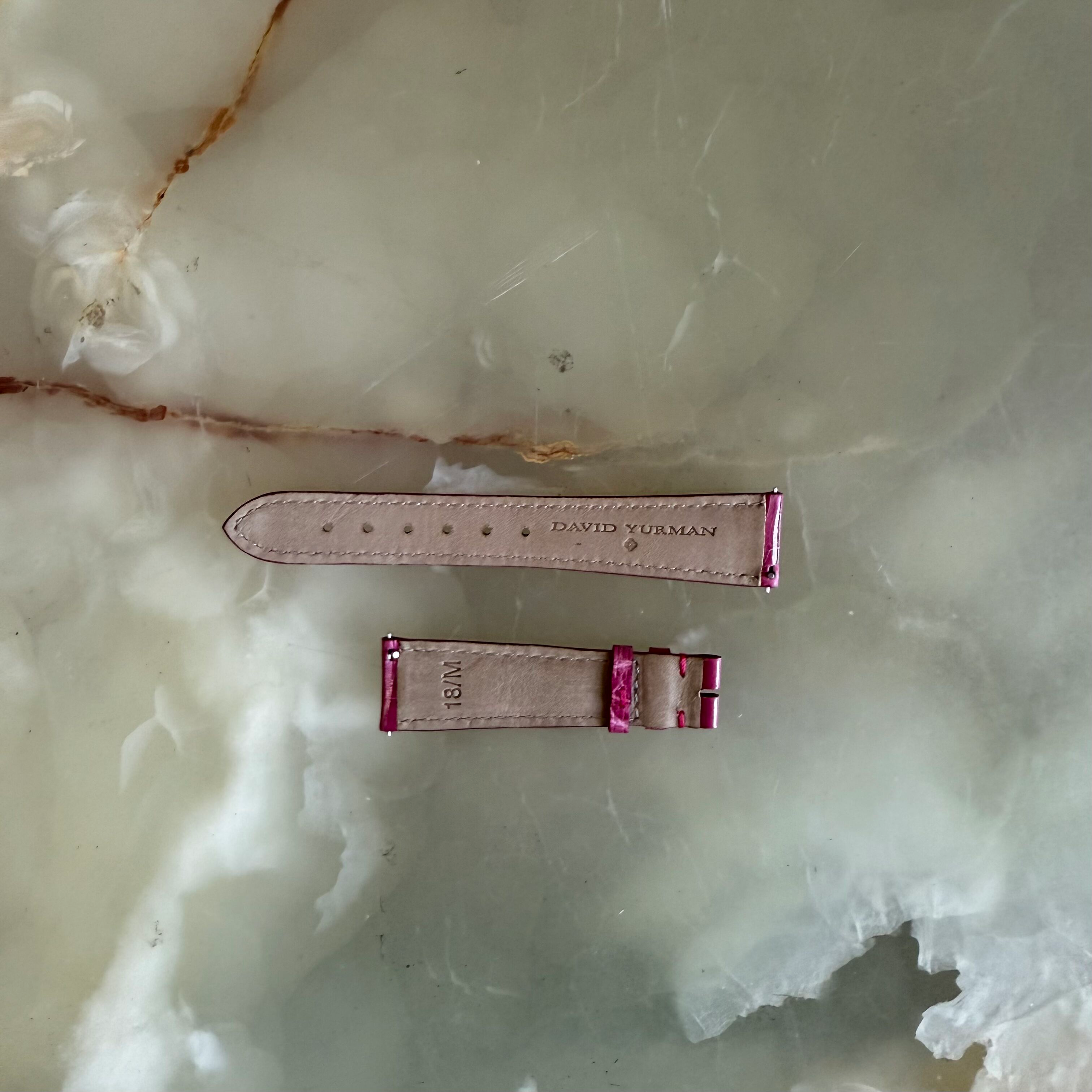 Authentic David Yurman Pink Alligator Watch Strap Band 18mm