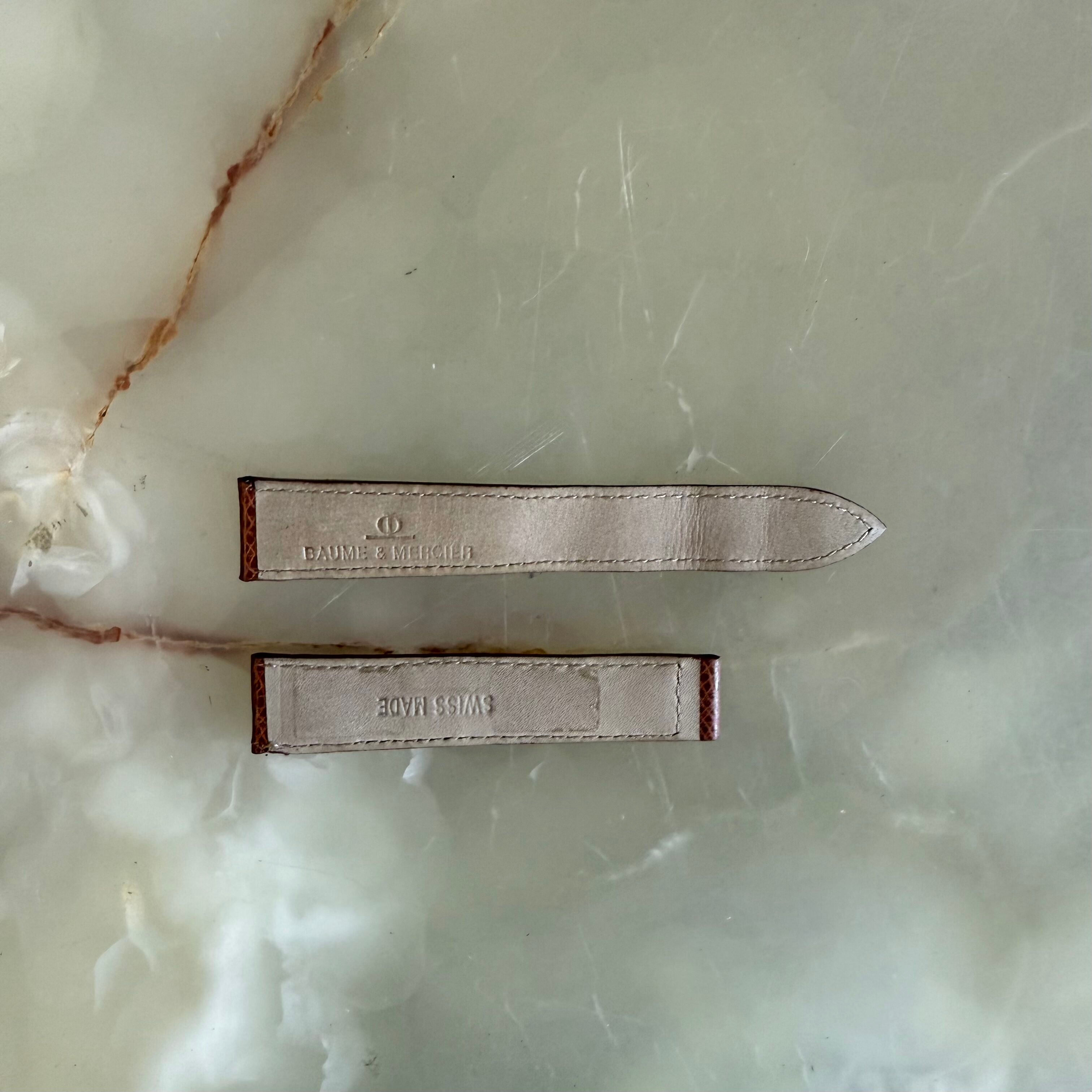 Authentic Baume & Mercier Brown Lizard Watch Strap Band 18mm