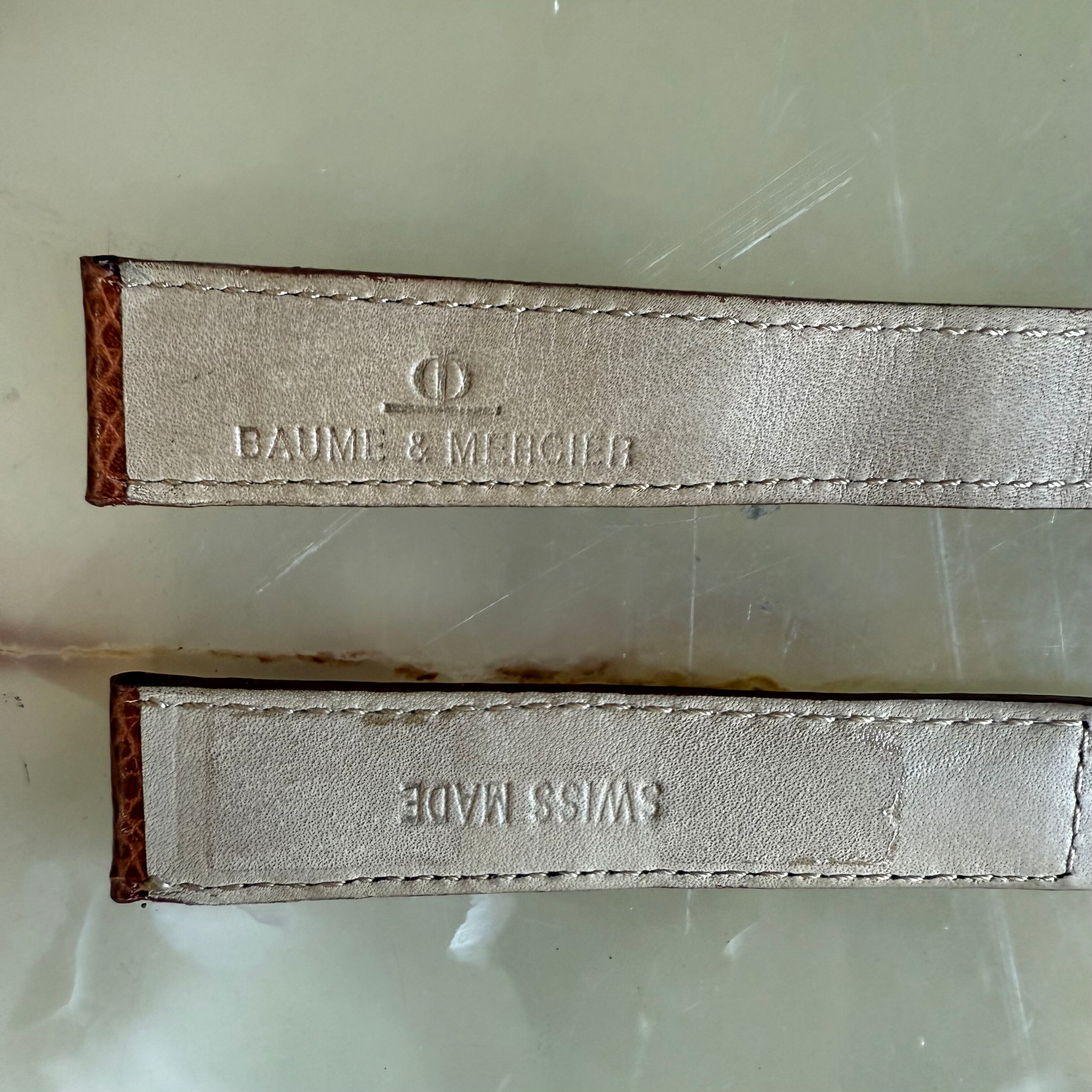 Authentic Baume & Mercier Brown Lizard Watch Strap Band 18mm
