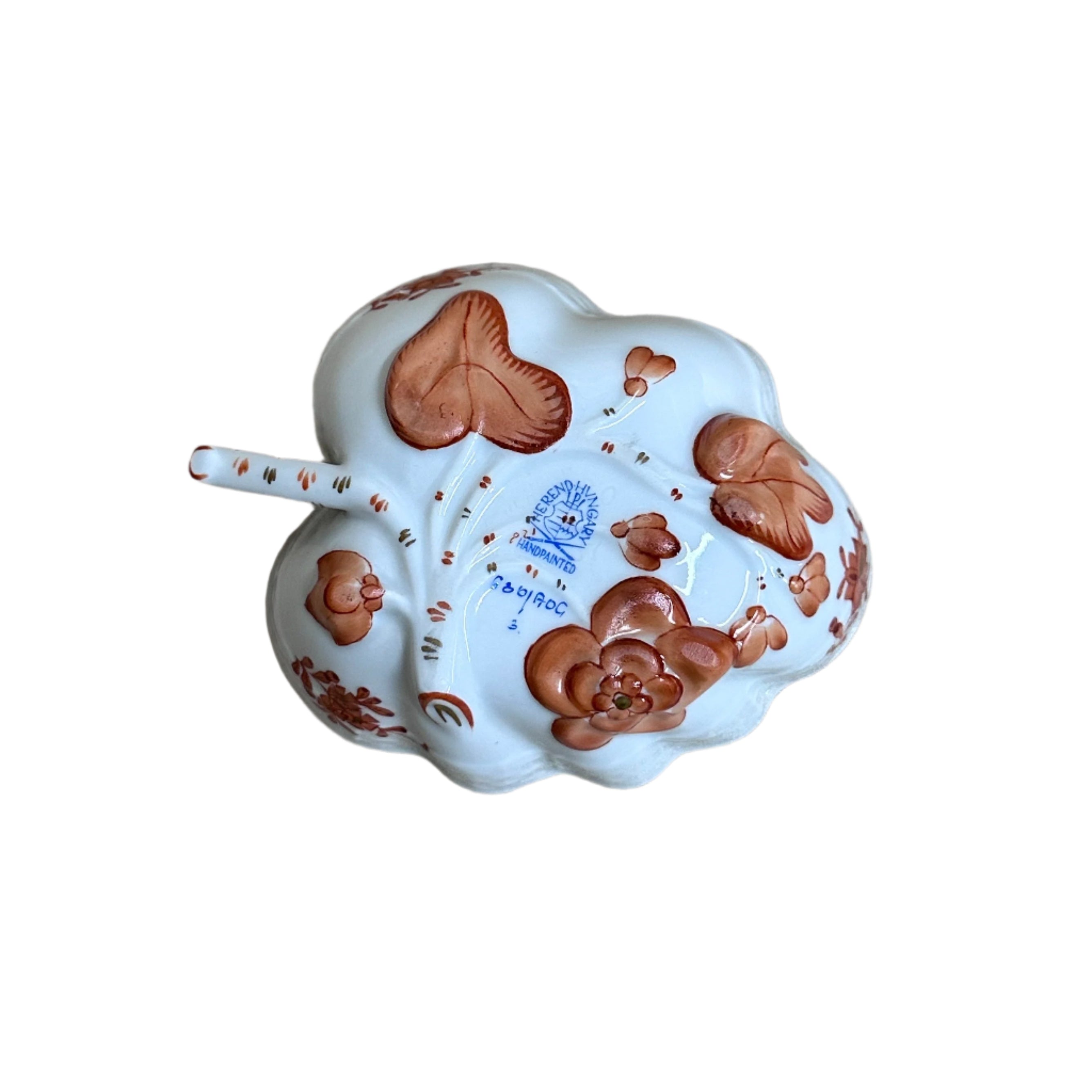 Herend Porcelain Chinese Bouquet Rust Small Leaf Motif Bowl 680/AOC