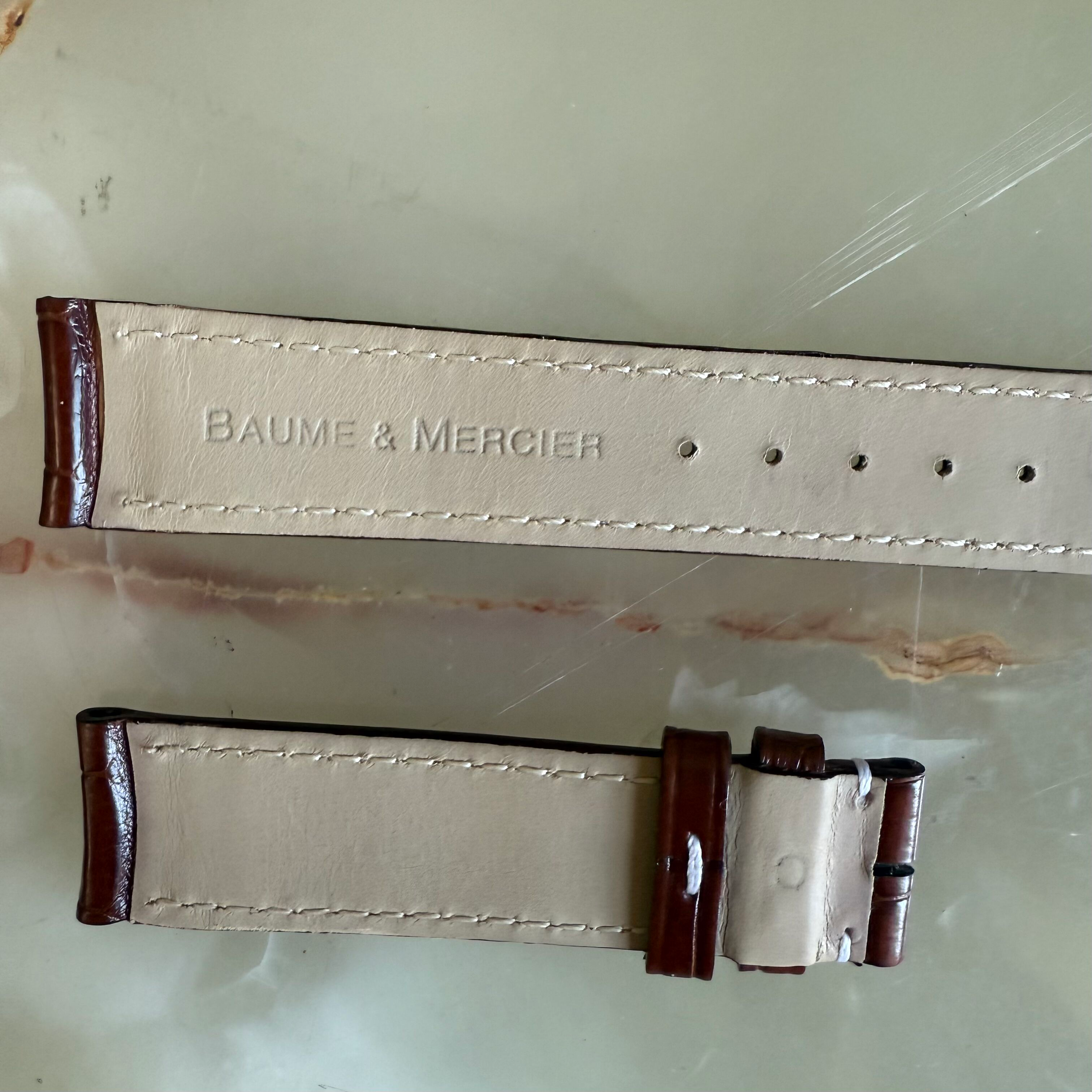 Authentic Baume & Mercier Brown Alligator Watch Strap Band 16.5mm