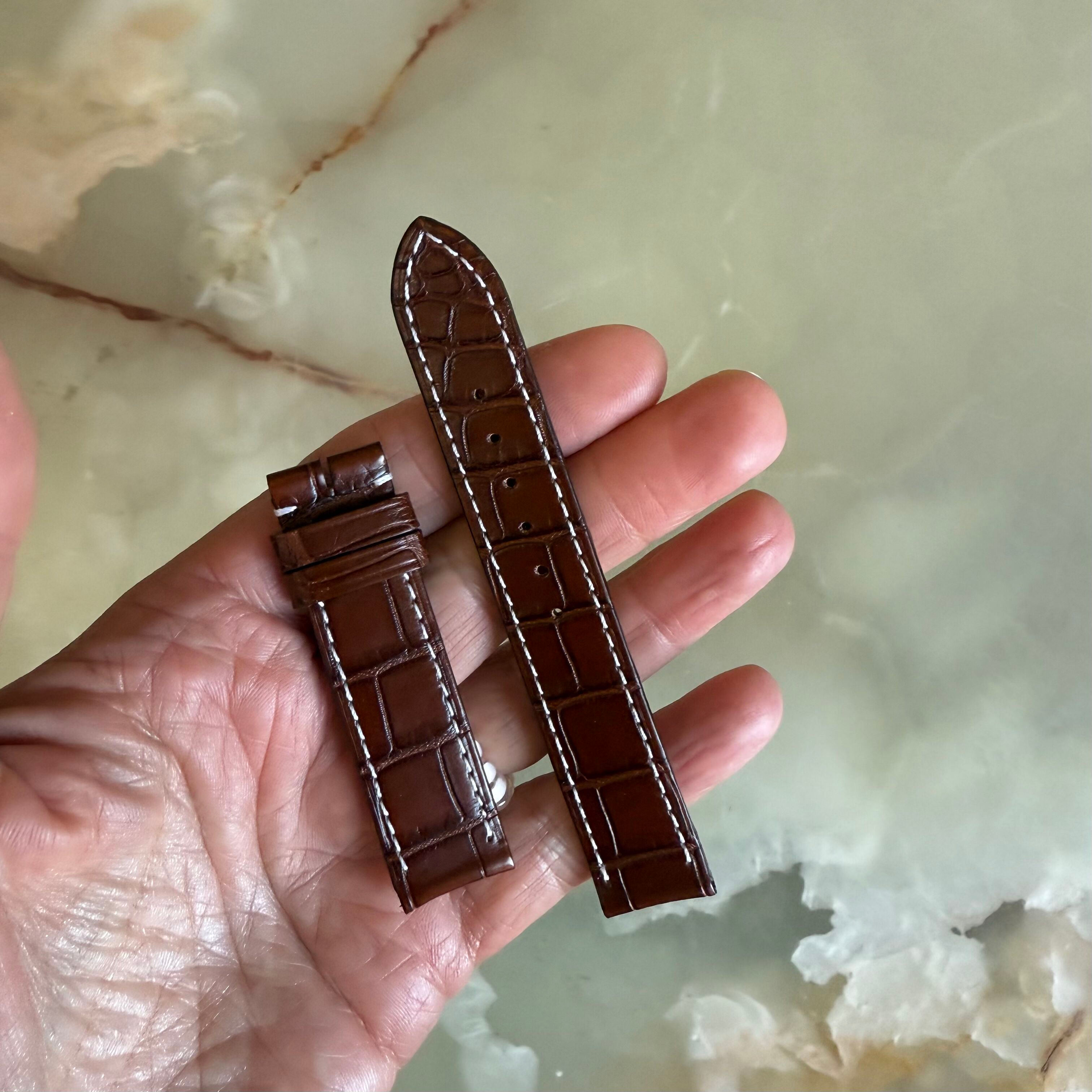 Authentic Baume & Mercier Brown Alligator Watch Strap Band 16.5mm